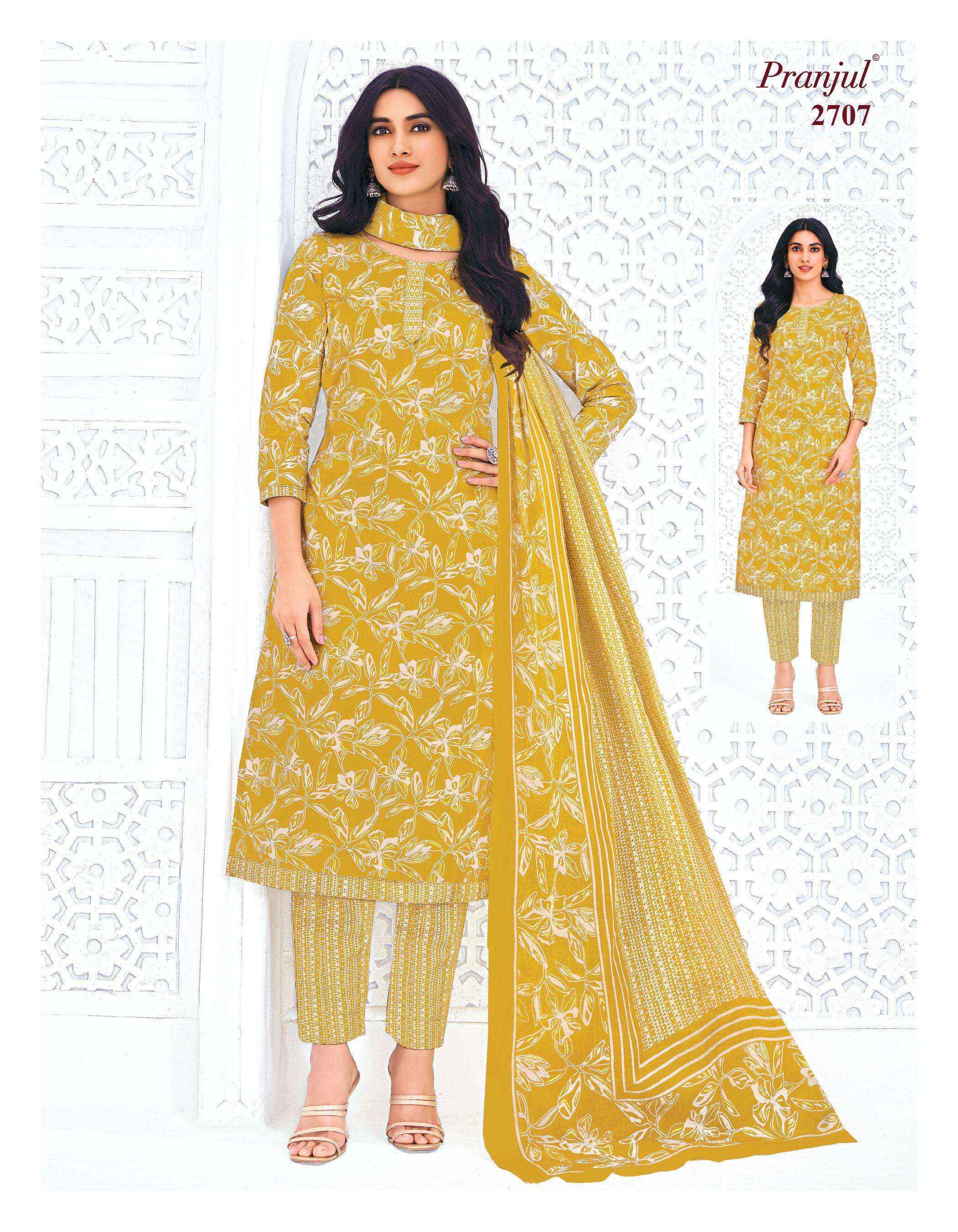 Pranjul Priyanka Vol 27 Cotton Salwar Kameez Wholesale Rate ( 36 Pcs Catalog )