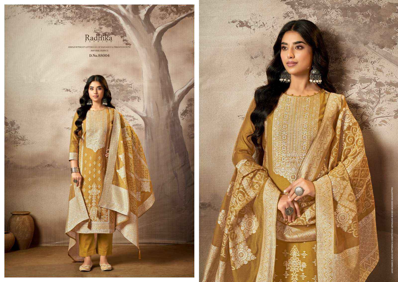 Radhika Azara Banarsi Adha Vol 8 Fancy Cotton Jacquard Suit Wholesale Rate ( 6 Pcs Catalog )