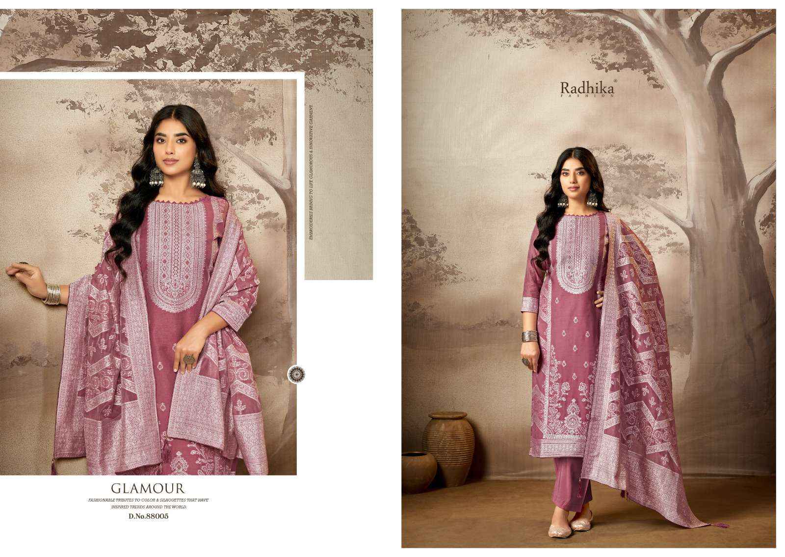 Radhika Azara Banarsi Adha Vol 8 Fancy Cotton Jacquard Suit Wholesale Rate ( 6 Pcs Catalog )
