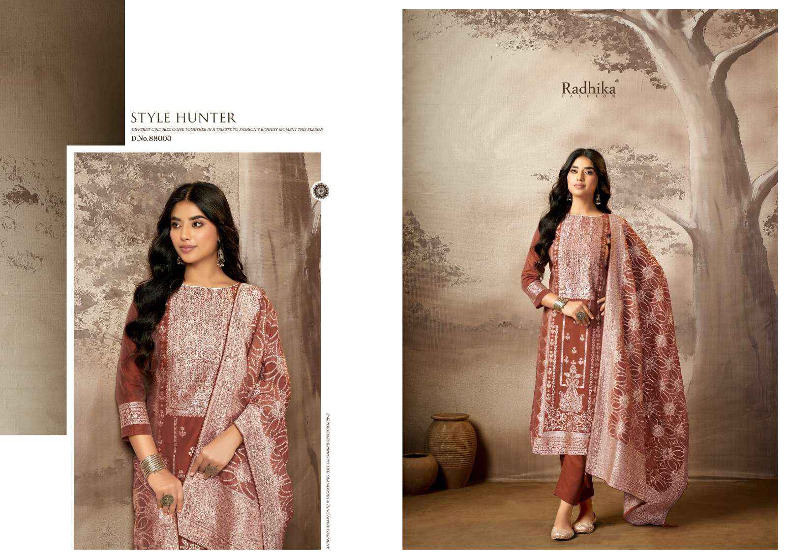 Radhika Azara Banarsi Adha Vol 8 Fancy Cotton Jacquard Suit Wholesale Rate ( 6 Pcs Catalog )