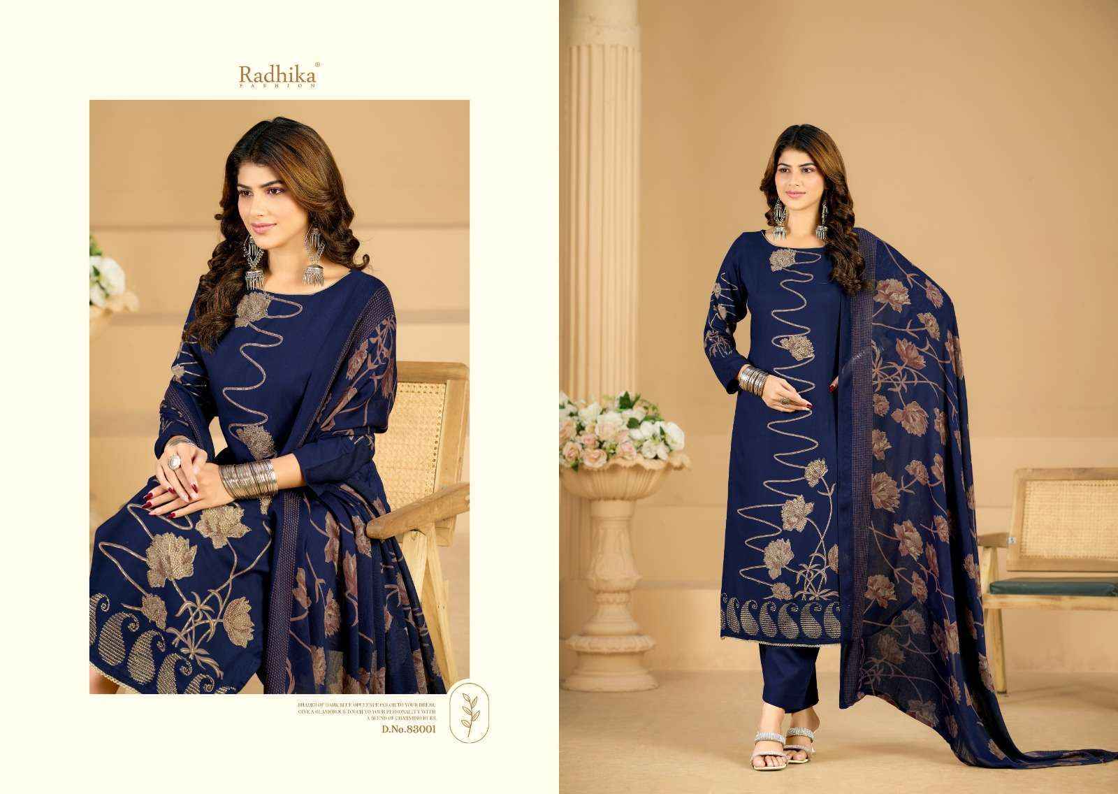 Radhika Fashion Azara Firoza Viscose Rayon Salwar Kameez Wholesale Rate ( 4 Pcs Catalog )