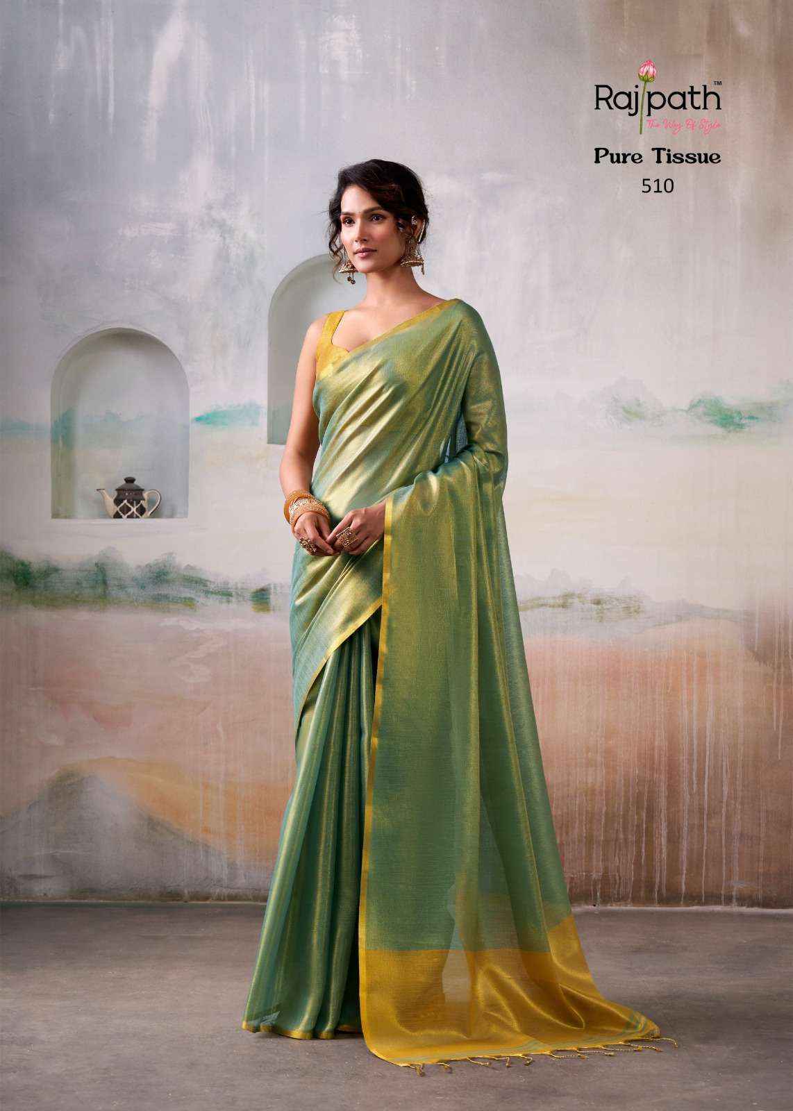 Rajpath Anvika Tissue Silk Saree Wholesale Rate ( 6 Pcs Catalog )