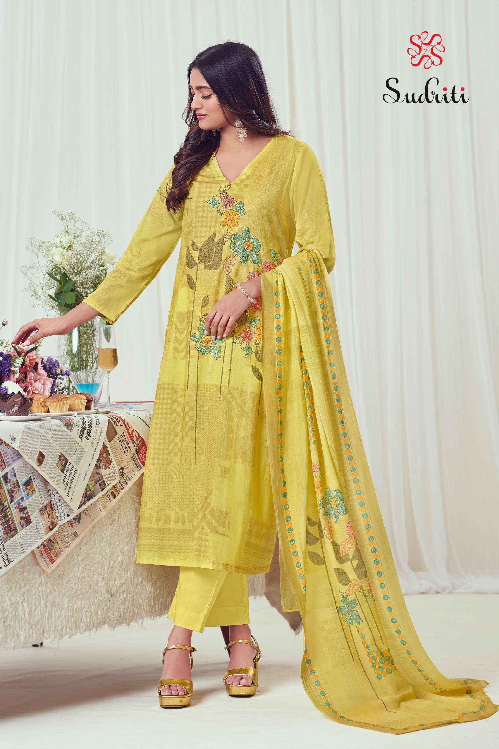Sudriti Zareen Cotton Salwar Kameez Wholesale Rate ( 6 Pcs Catalog )