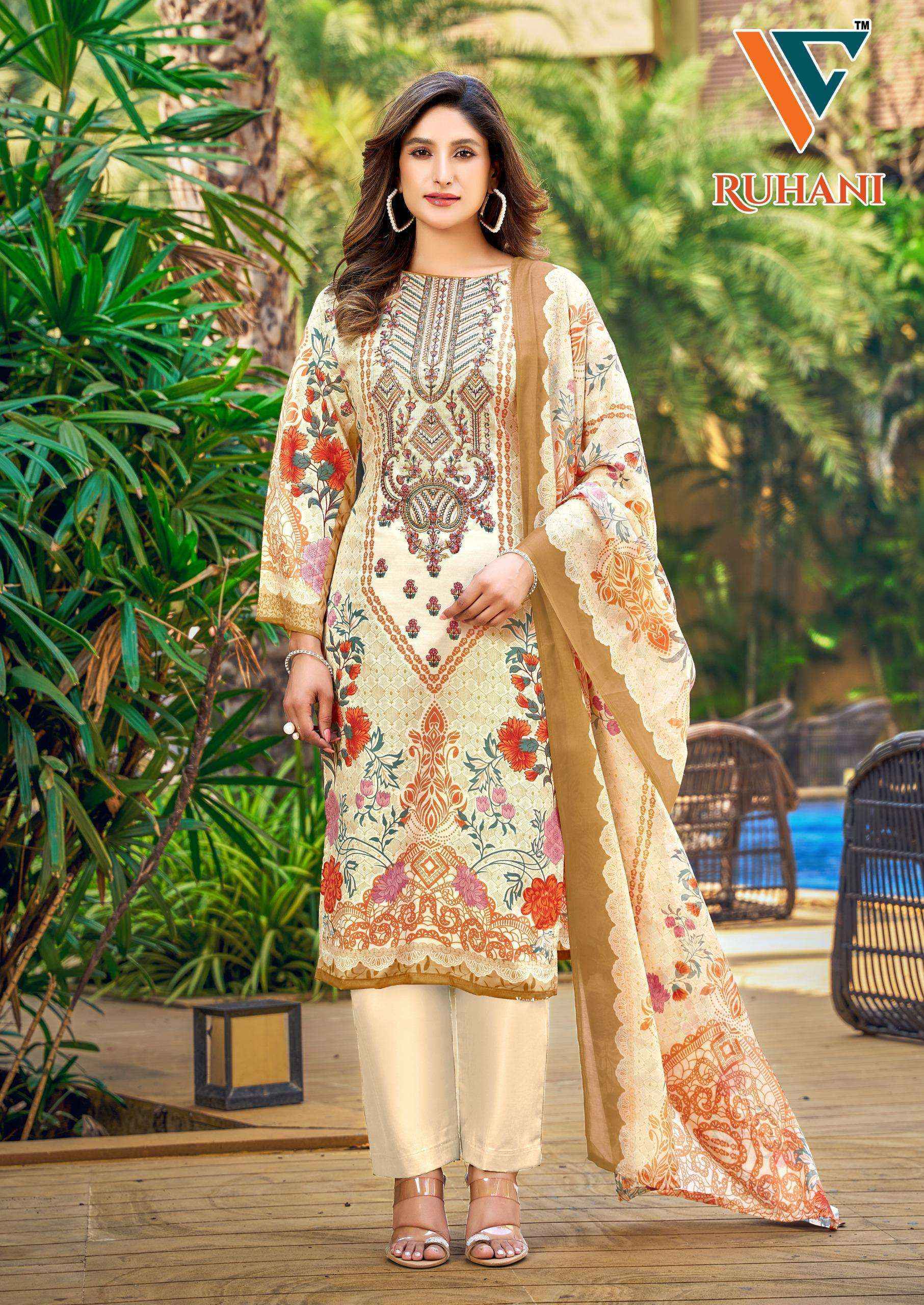 Vandana Creation Ruhani Vol 34 Cotton Salwar Kameez Wholesale Rate ( 8 Pcs Catalog )