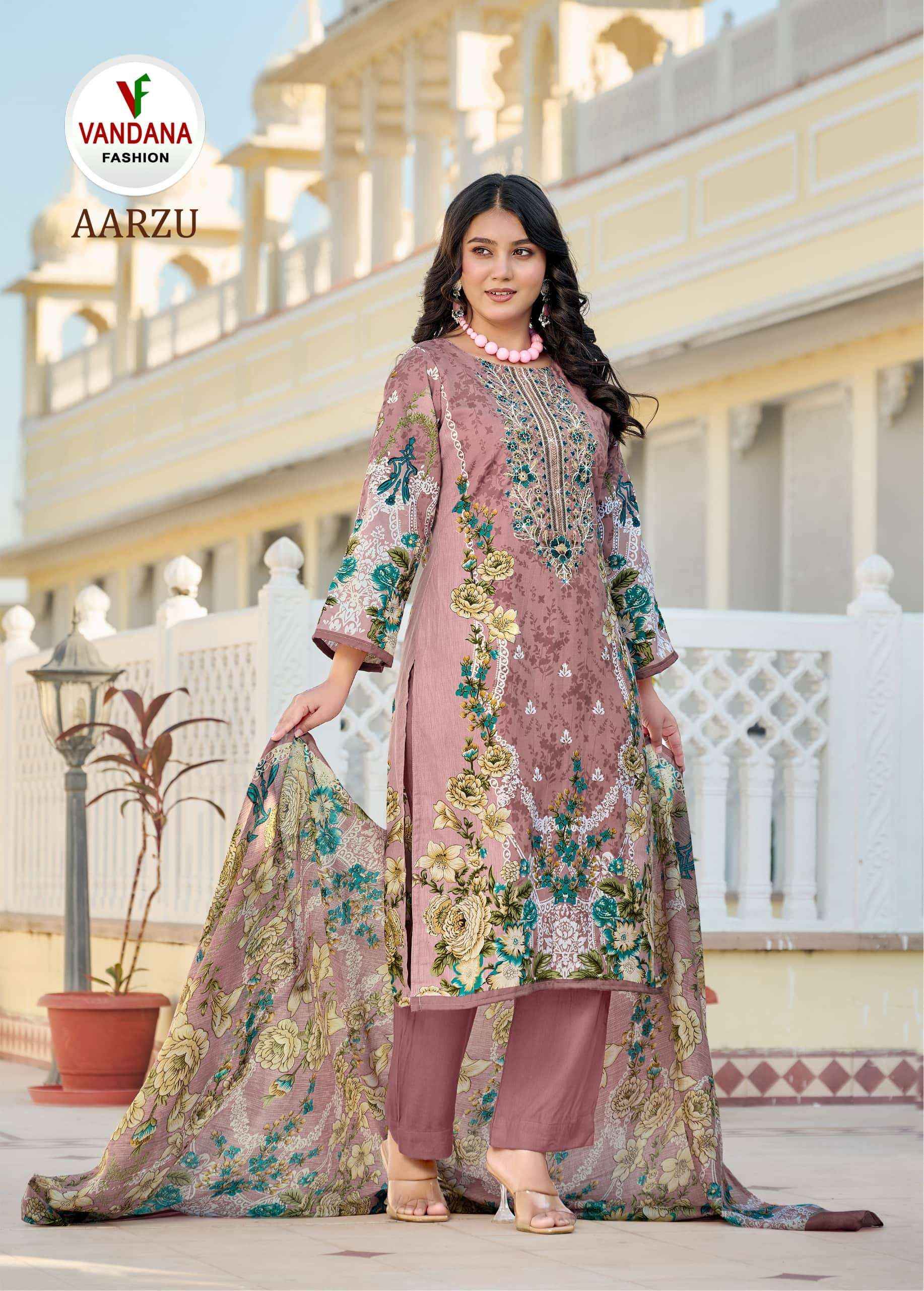 Vandana Fashion Aarzu Vol 3 Fancy Cotton Salwar Kameez Wholesale Rate ( 8 Pcs Catalog )