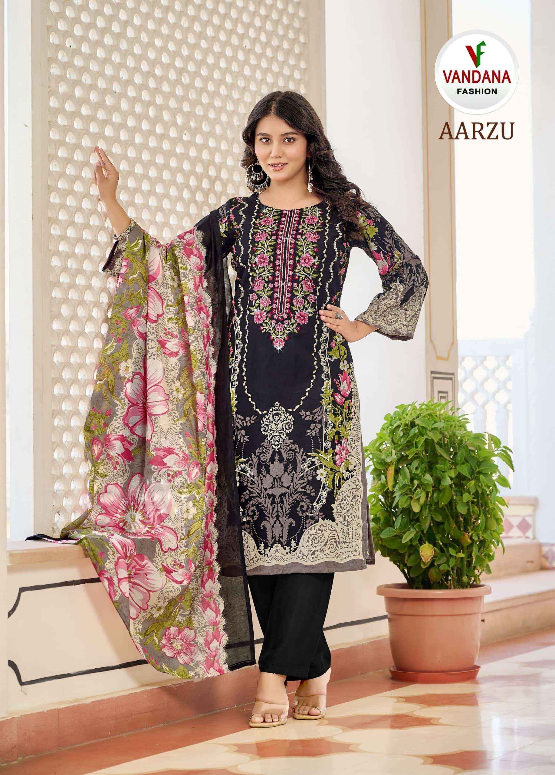 Vandana Fashion Aarzu Vol 3 Fancy Cotton Salwar Kameez Wholesale Rate ( 8 Pcs Catalog )