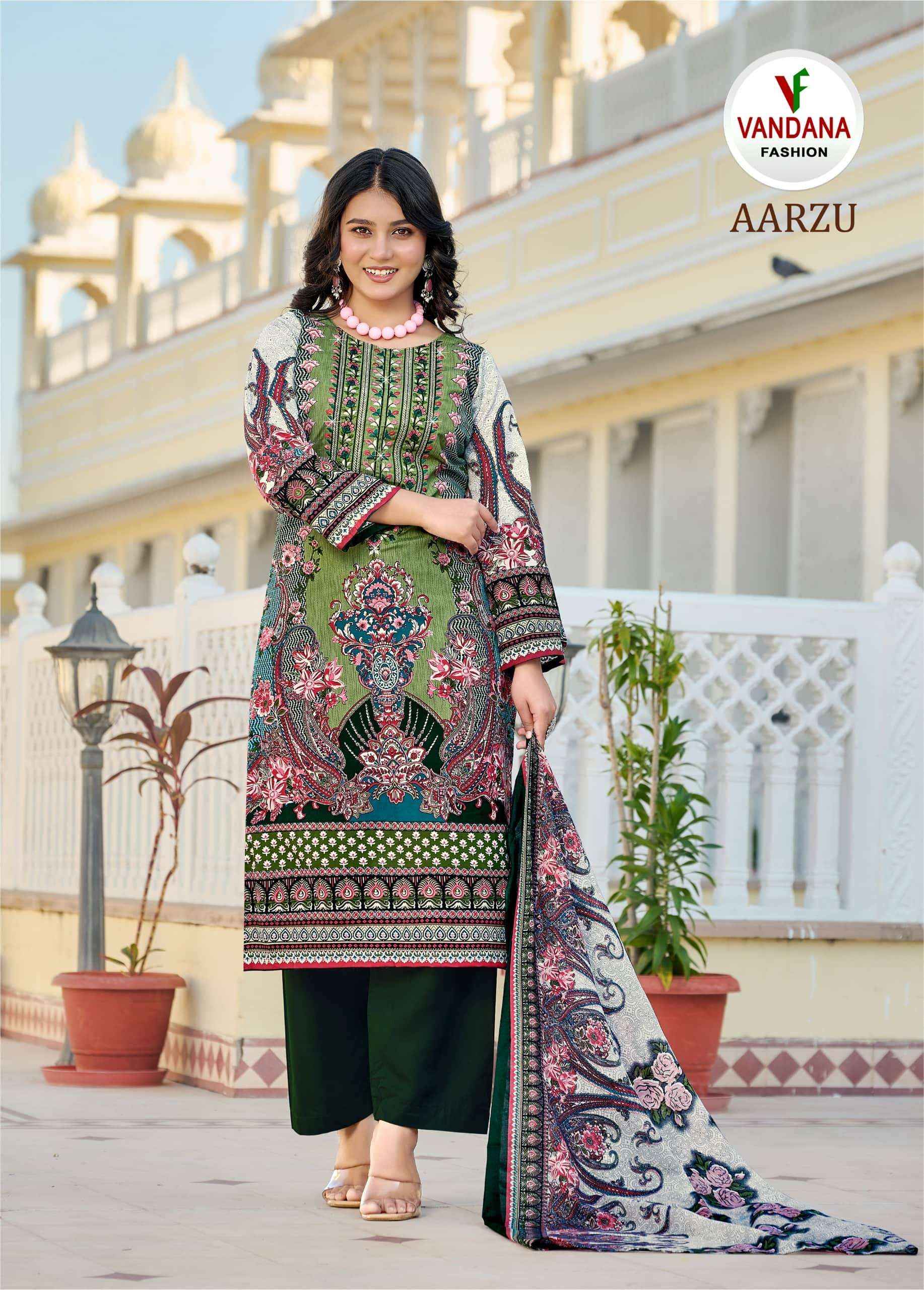 Vandana Fashion Aarzu Vol 3 Fancy Cotton Salwar Kameez Wholesale Rate ( 8 Pcs Catalog )