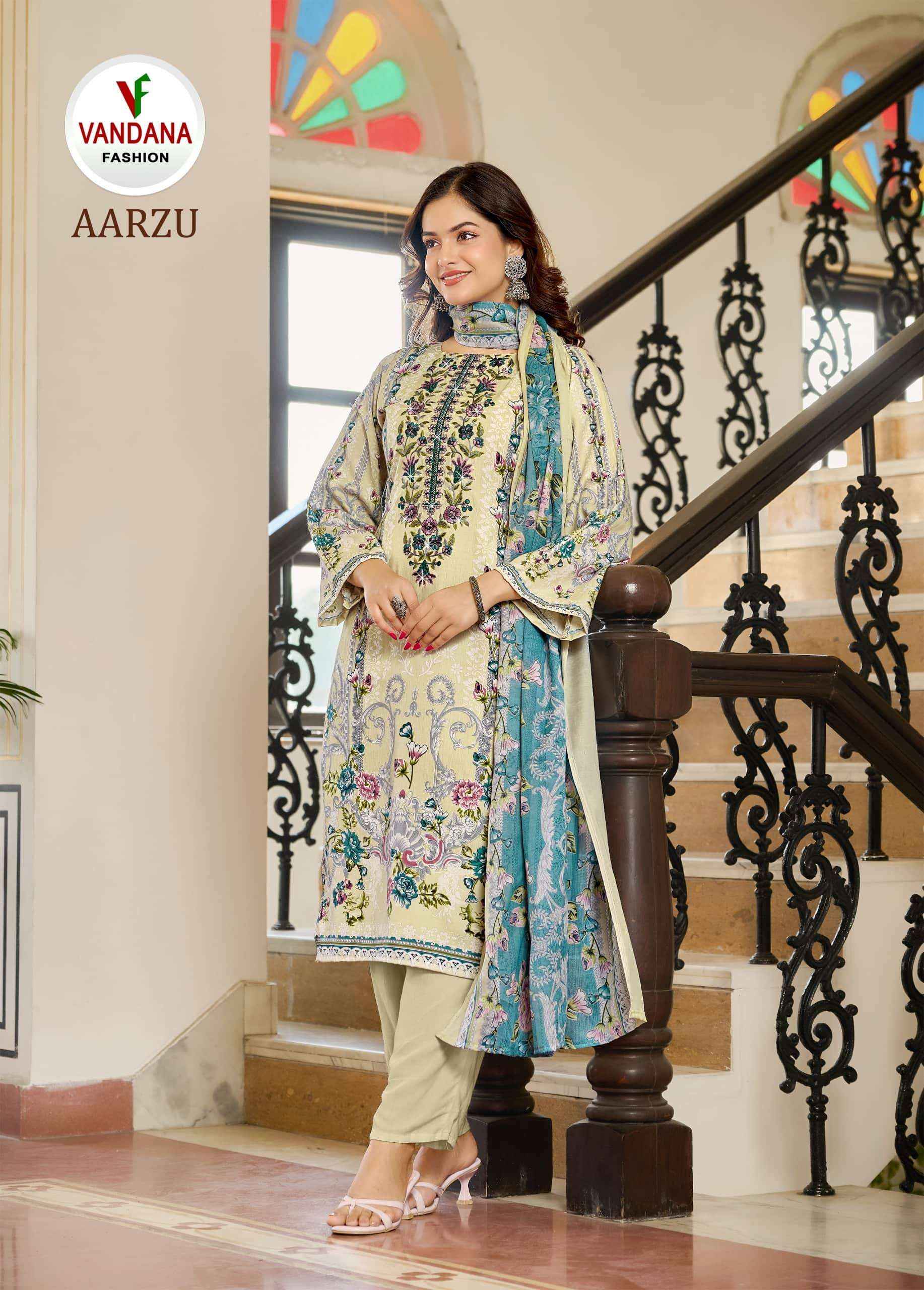 Vandana Fashion Aarzu Vol 3 Fancy Cotton Salwar Kameez Wholesale Rate ( 8 Pcs Catalog )