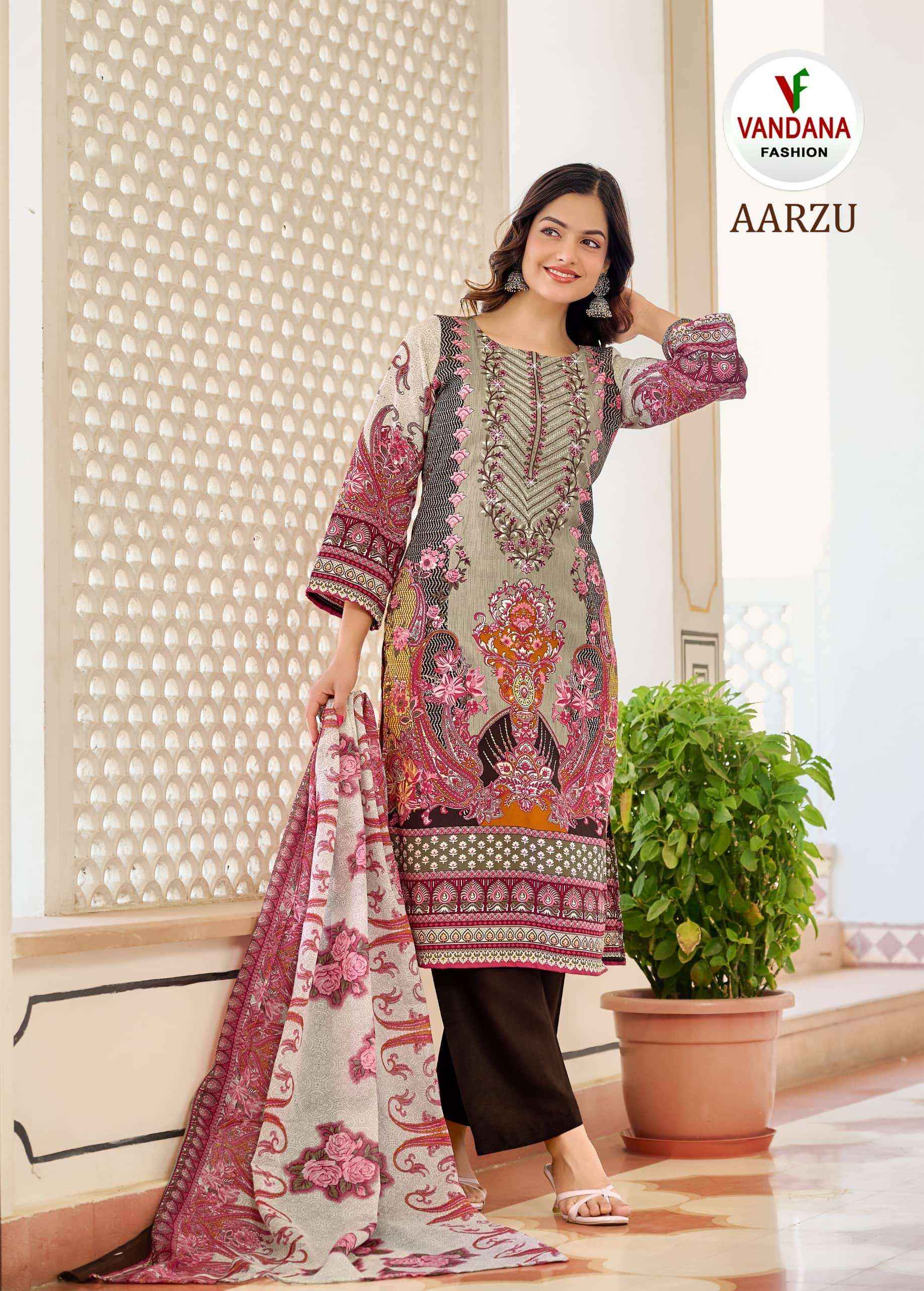 Vandana Fashion Aarzu Vol 3 Fancy Cotton Salwar Kameez Wholesale Rate ( 8 Pcs Catalog )