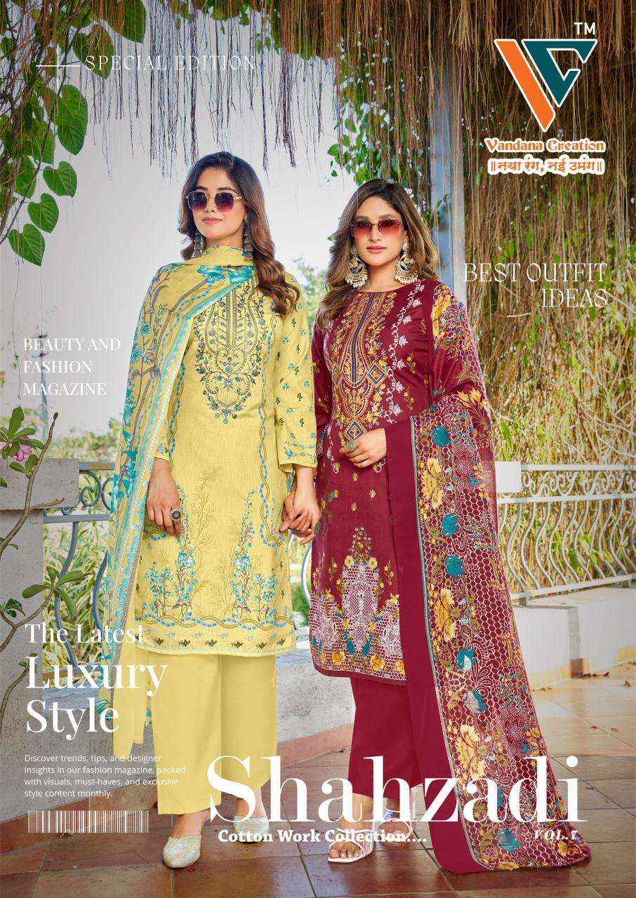 Vandana Fashion Shahzadi Vol 7 Unstitch Cotton Salwar Suit ( 8 Pcs Catalog )