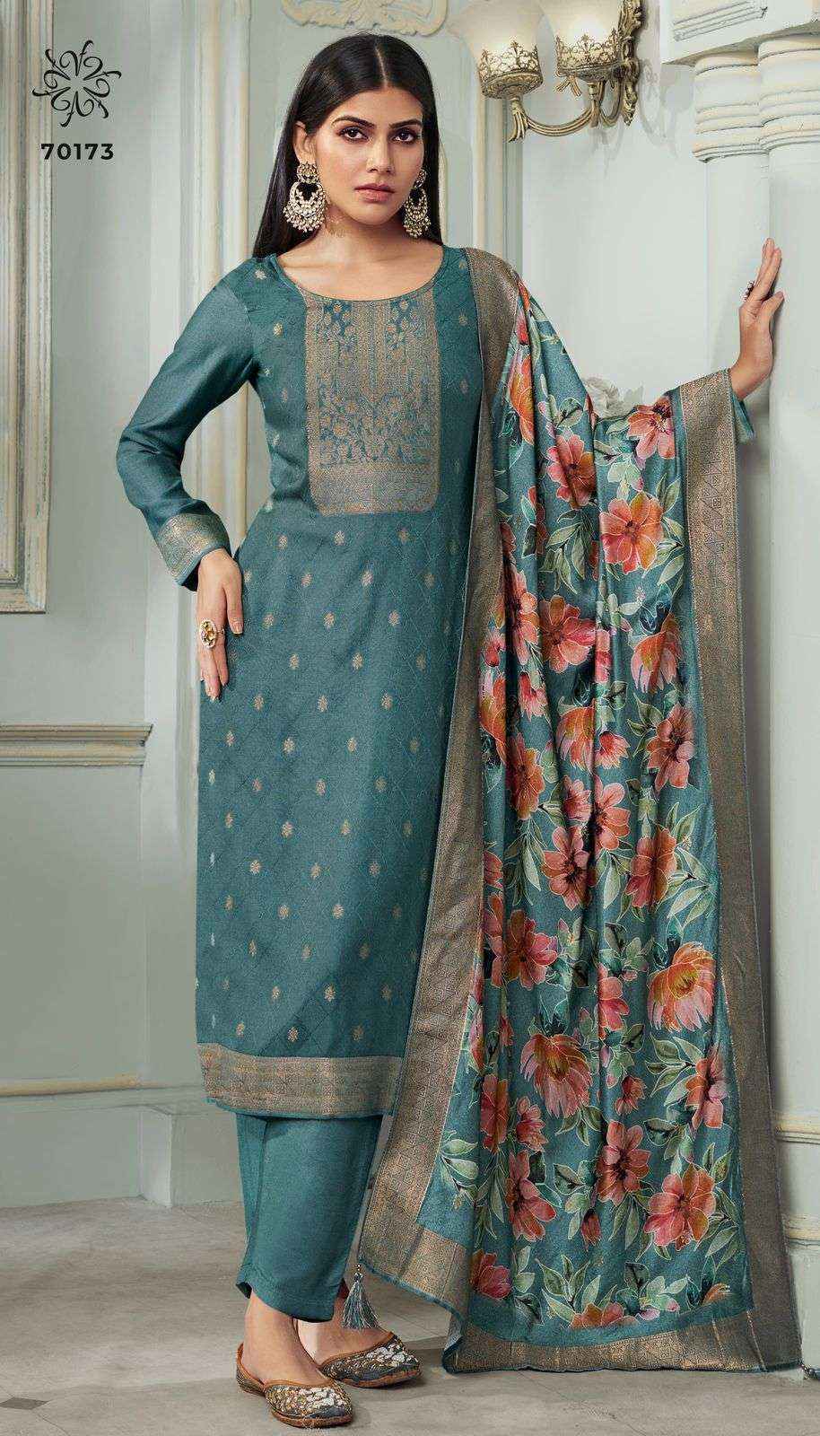 Vinay Fashion Kervin Aadhira Vol 7 Pashmina Jacquard Salwar Kameez Wholesale Rate ( 6 Pcs Catalog )