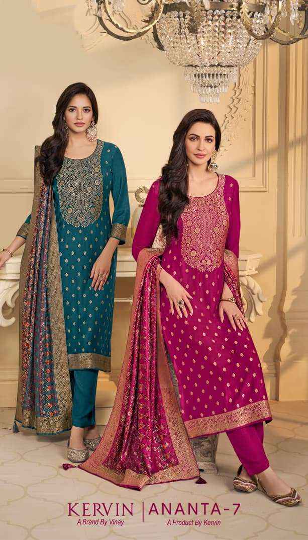 Vinay Fashion Kervin Ananta Vol 7 Exclusive Pashmina Jacquard Salwar Suit Wholesale Rate ( 6 Pcs Catalog )