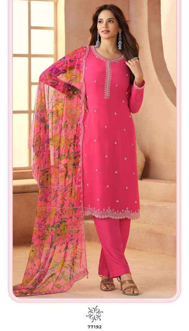 Vinay Fashion Kuleesh Anmol Wedding Wear Organza Salwar Kameez Wholesale Rate ( 4 Pcs Catalog )