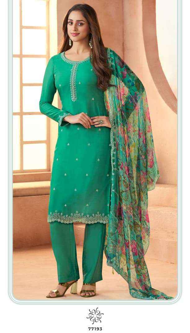 Vinay Fashion Kuleesh Anmol Wedding Wear Organza Salwar Kameez Wholesale Rate ( 4 Pcs Catalog )