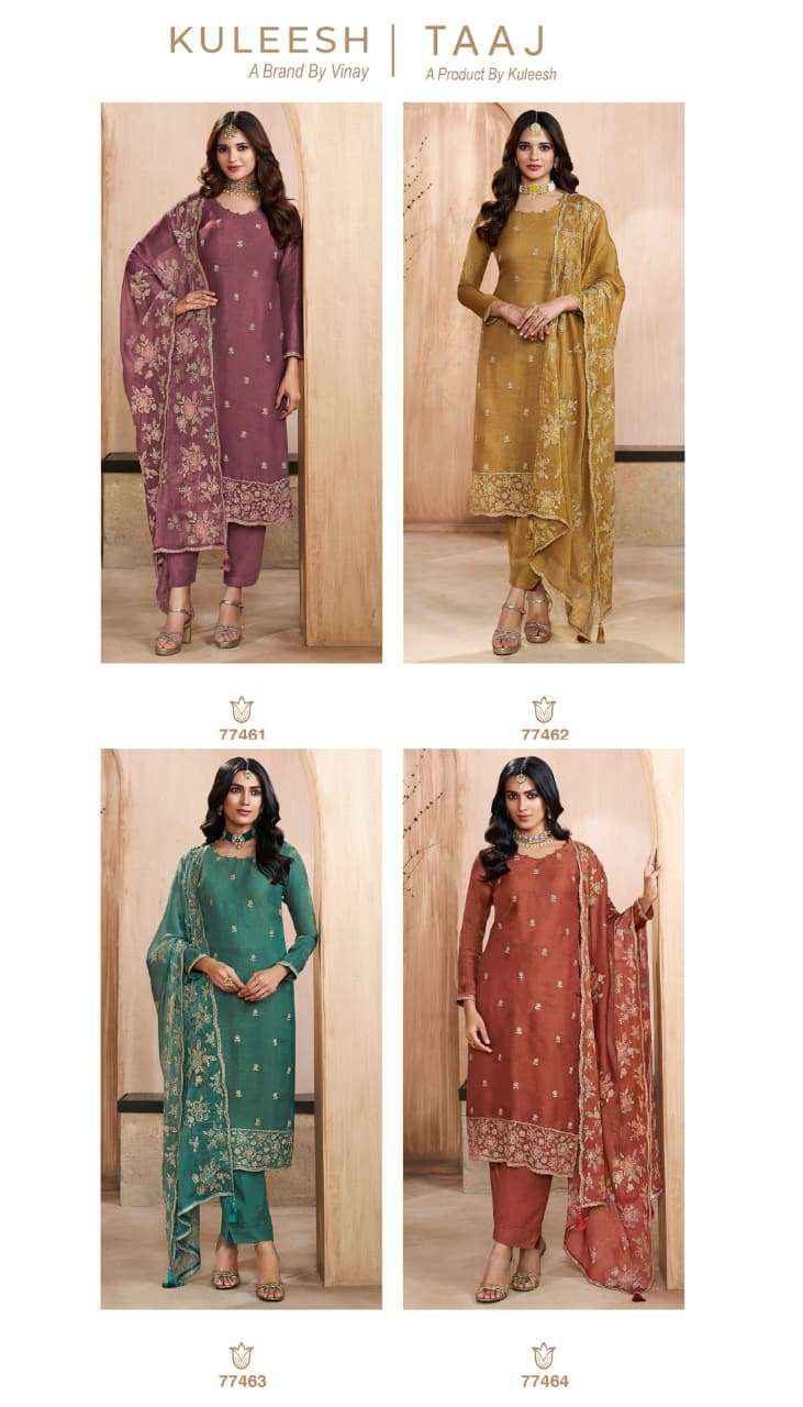 Vinay Fashion Kuleesh Taaj Fancy Silk Latest Ddesigns Salwar Suit Wholesale Rate ( 4 Pcs Catalog )