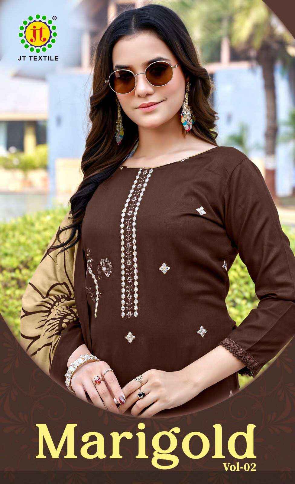 Jt Marigold Salwar Kameez Wholesale Rate ( 5 Pcs Catalog )
