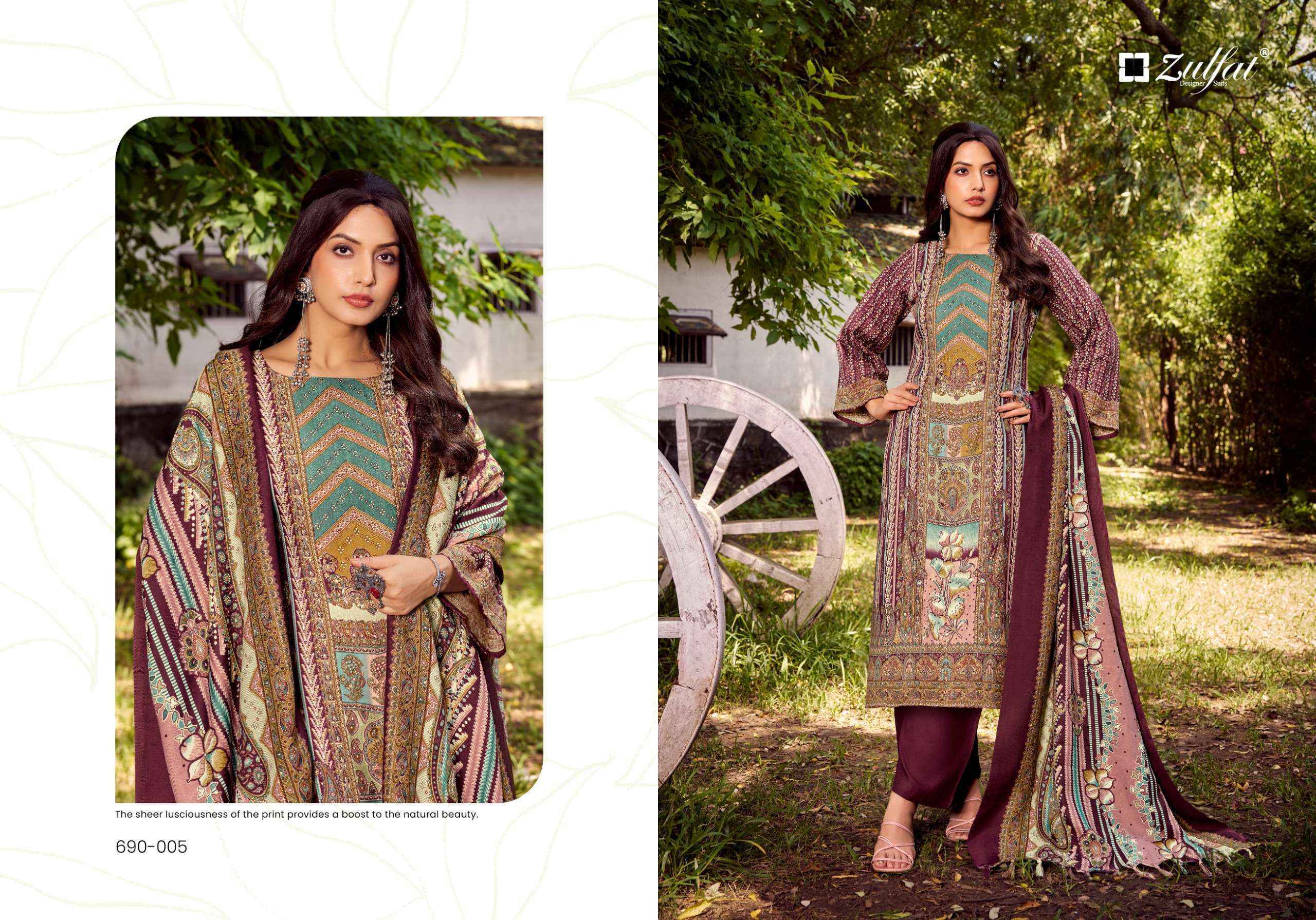 ZULFAT DESIGNER FARMAISH PASHMINA READYMADE SUITS WHOLESALE PRICE ( 6 PCS CATALOGUE )