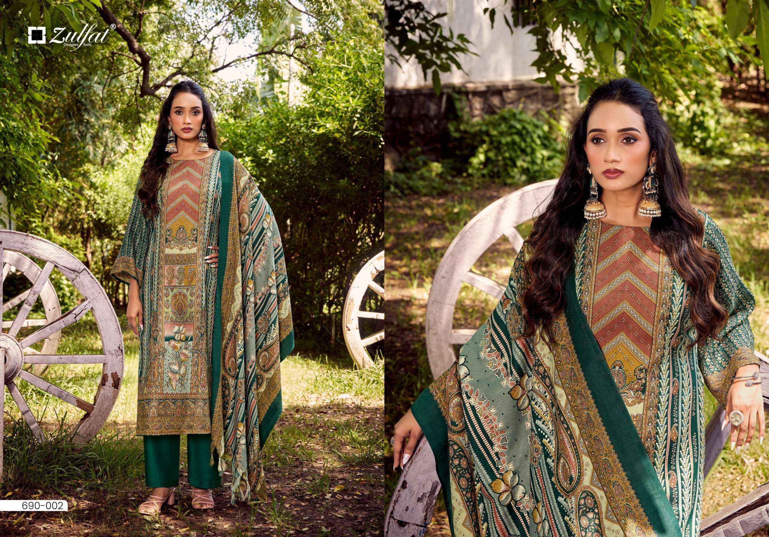ZULFAT DESIGNER FARMAISH PASHMINA READYMADE SUITS WHOLESALE PRICE ( 6 PCS CATALOGUE )