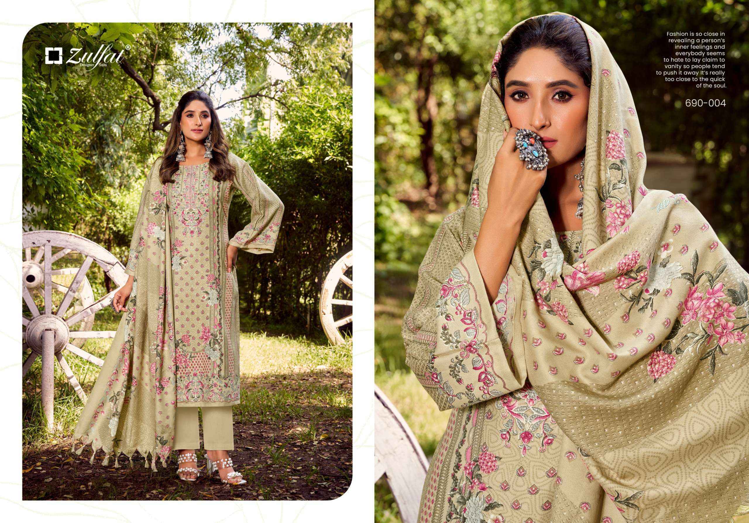 ZULFAT DESIGNER FARMAISH PASHMINA READYMADE SUITS WHOLESALE PRICE ( 6 PCS CATALOGUE )