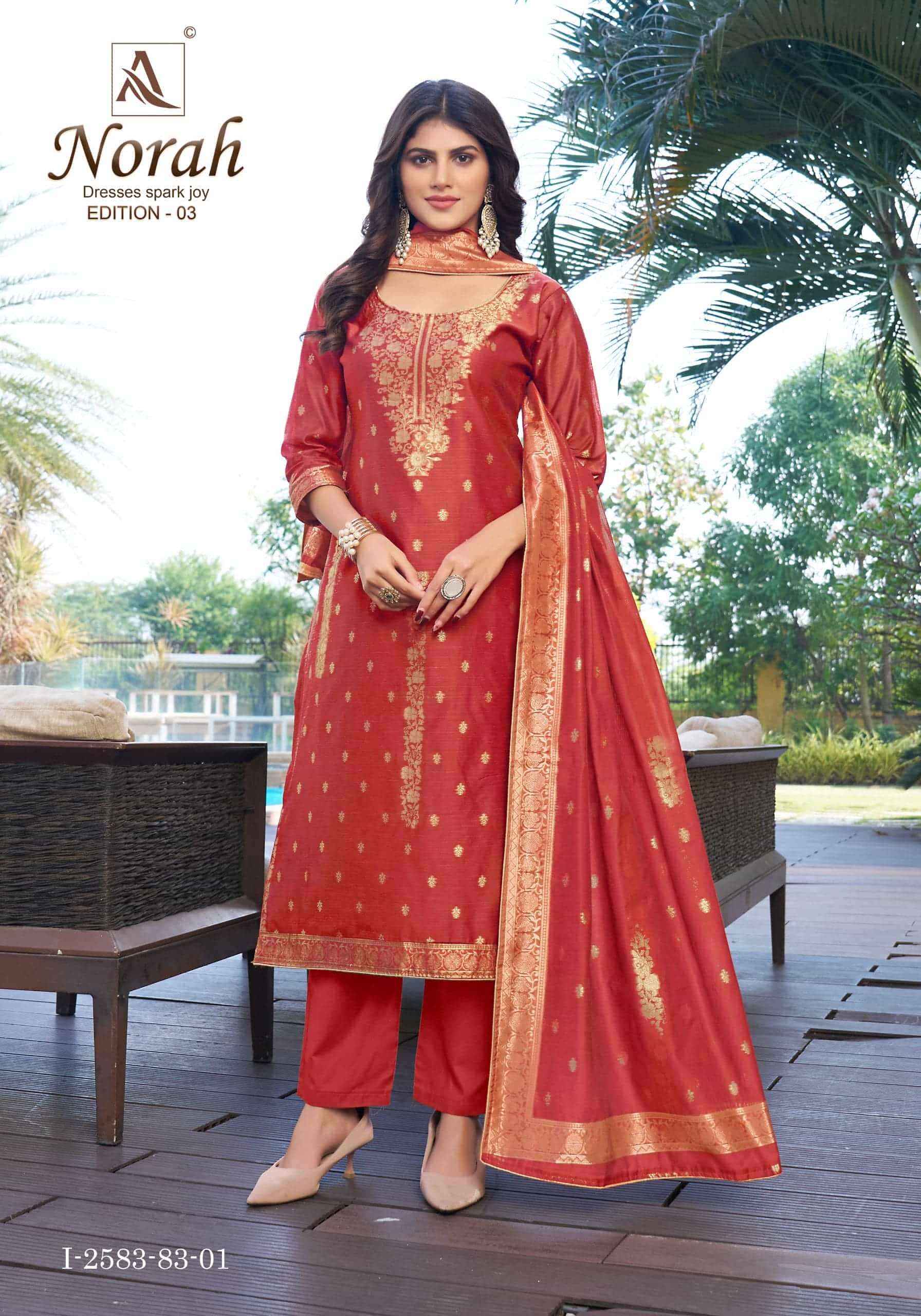 Alok Suit Norah Edition 3 Unstitch Dress Material Surat Supplier ( 6 Pcs Catalogue )