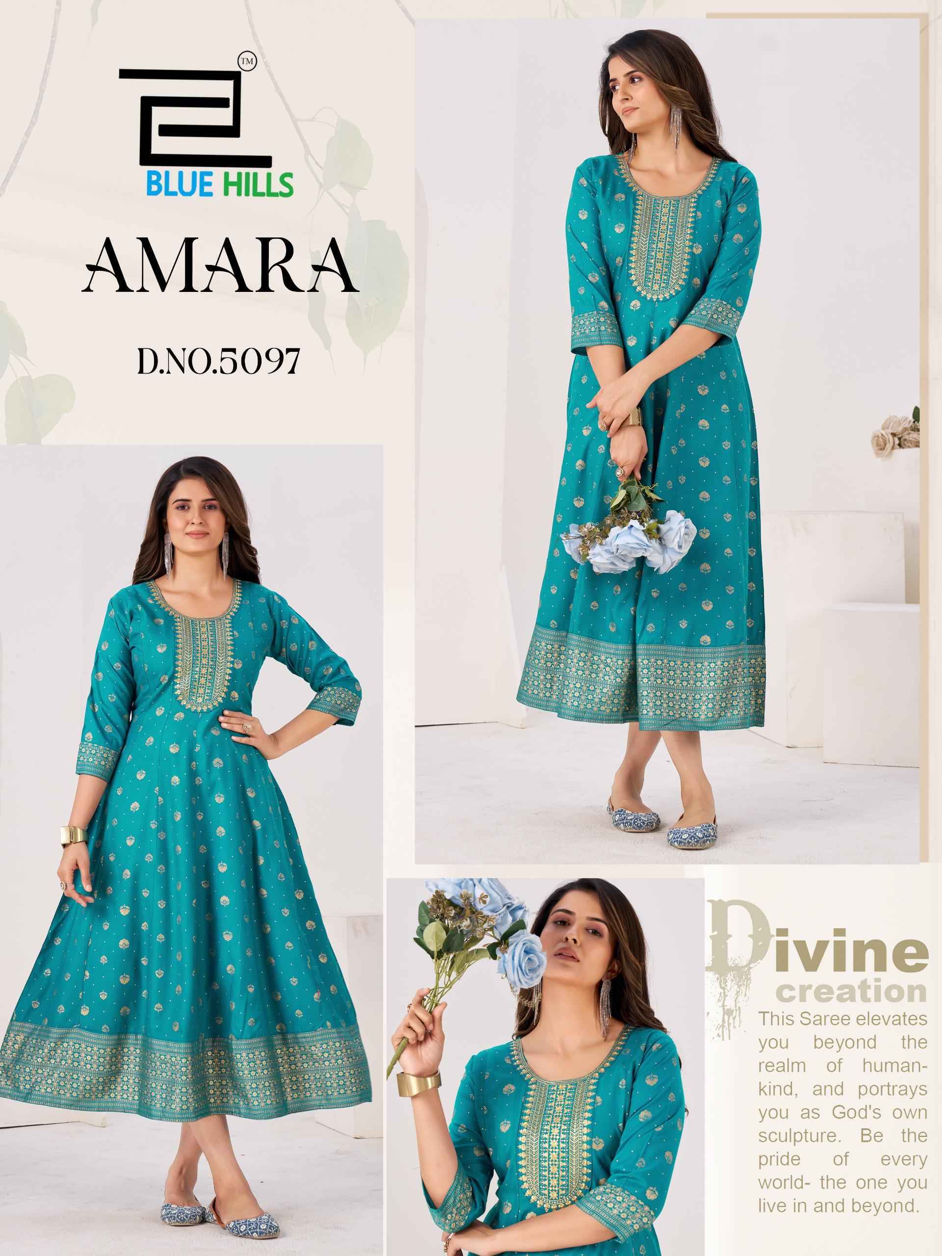 Blue Hills Amara Rayon Gown Wholesale Online Shopping ( 6 pcs Catalogue )