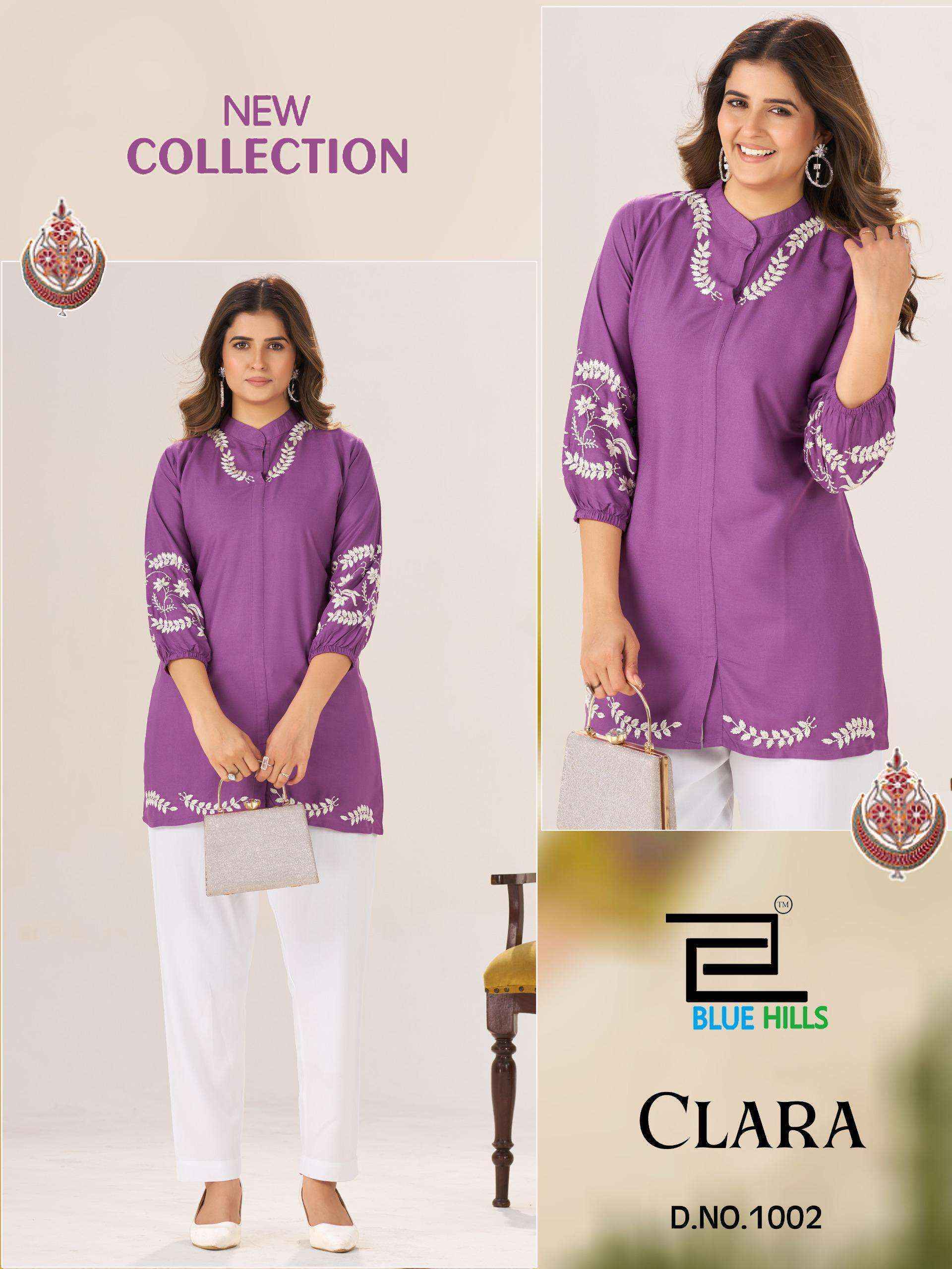 Blue Hills Clara Rayon Top Wholesale Rate ( 4 Pcs Catalog )
