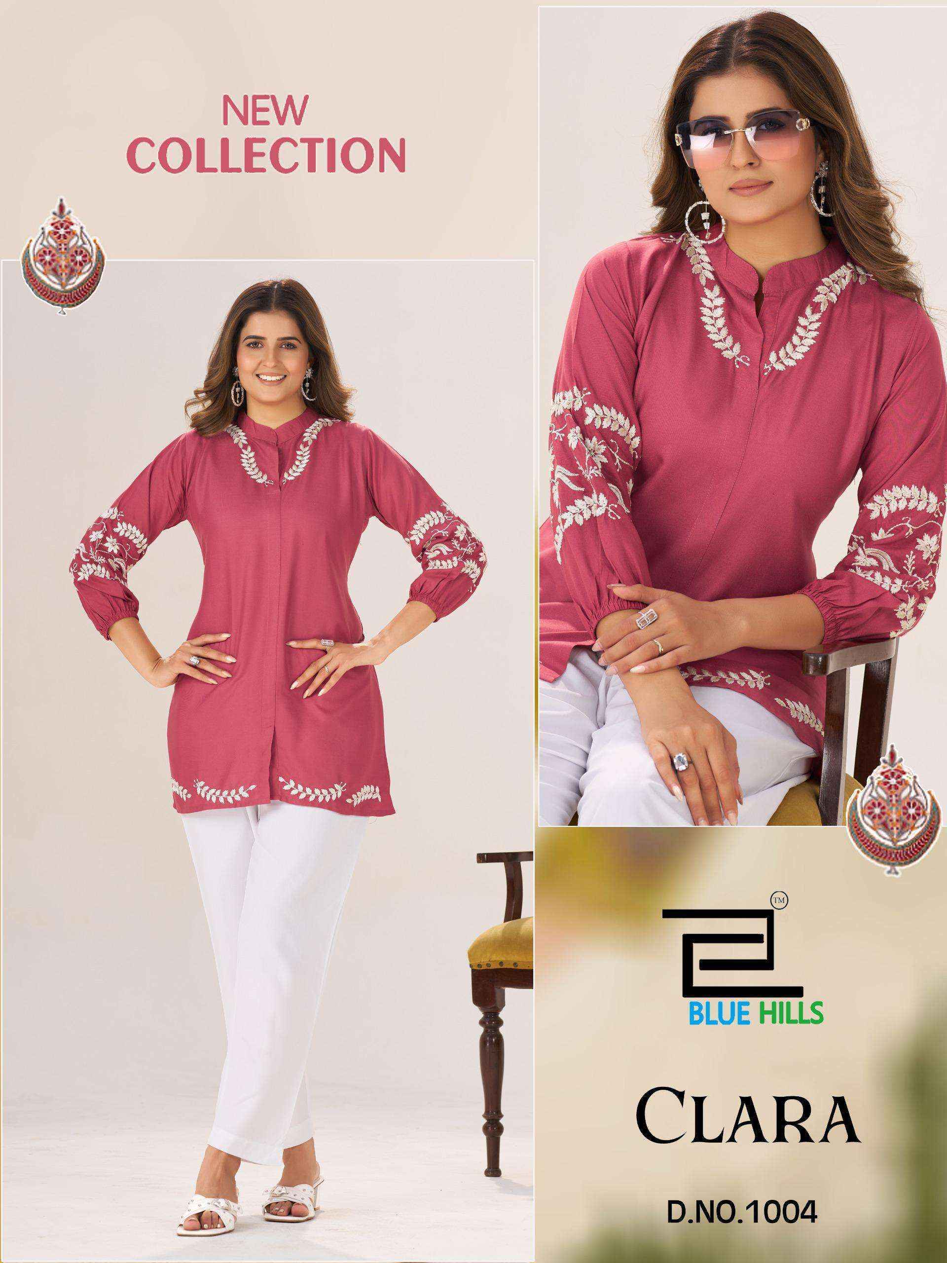 Blue Hills Clara Rayon Top Wholesale Rate ( 4 Pcs Catalog )