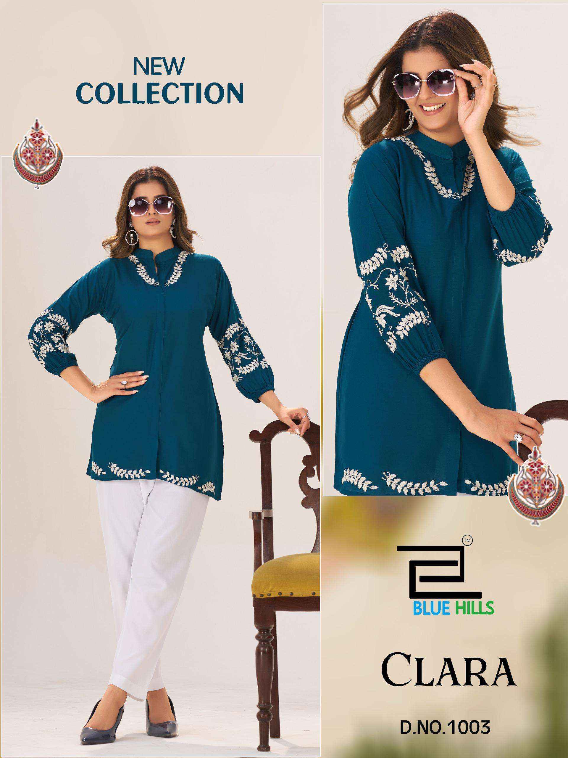 Blue Hills Clara Rayon Top Wholesale Rate ( 4 Pcs Catalog )