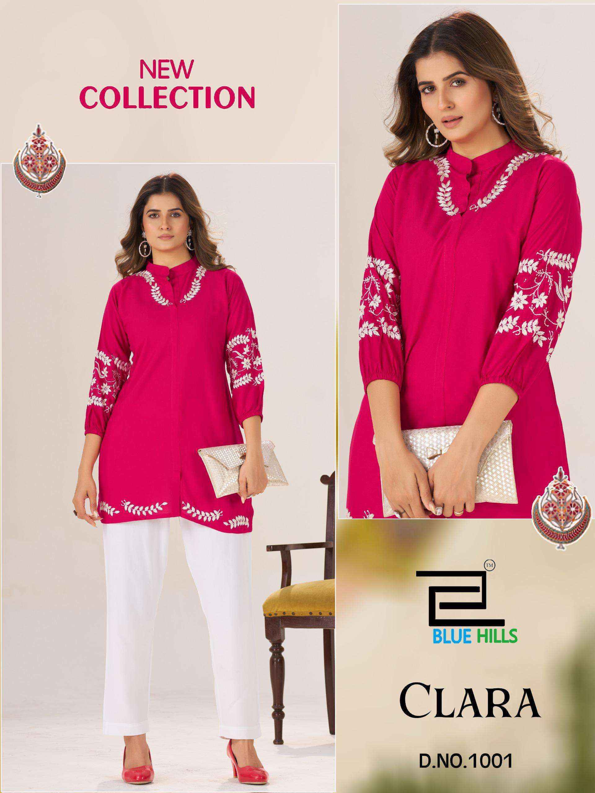 Blue Hills Clara Rayon Top Wholesale Rate ( 4 Pcs Catalog )