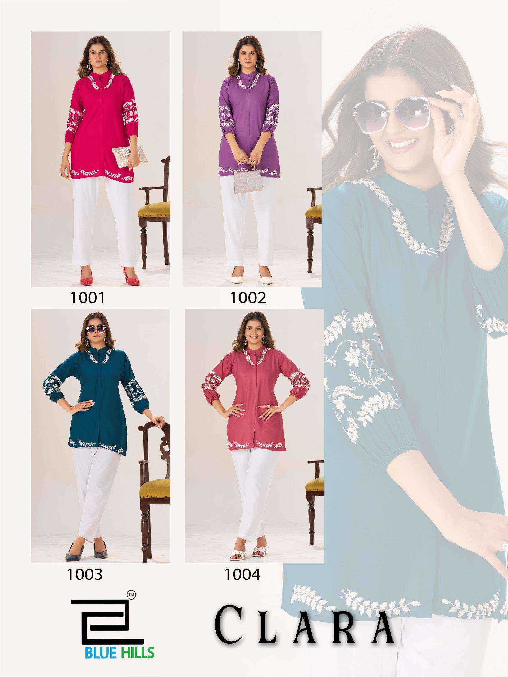 Blue Hills Clara Rayon Top Wholesale Rate ( 4 Pcs Catalog )