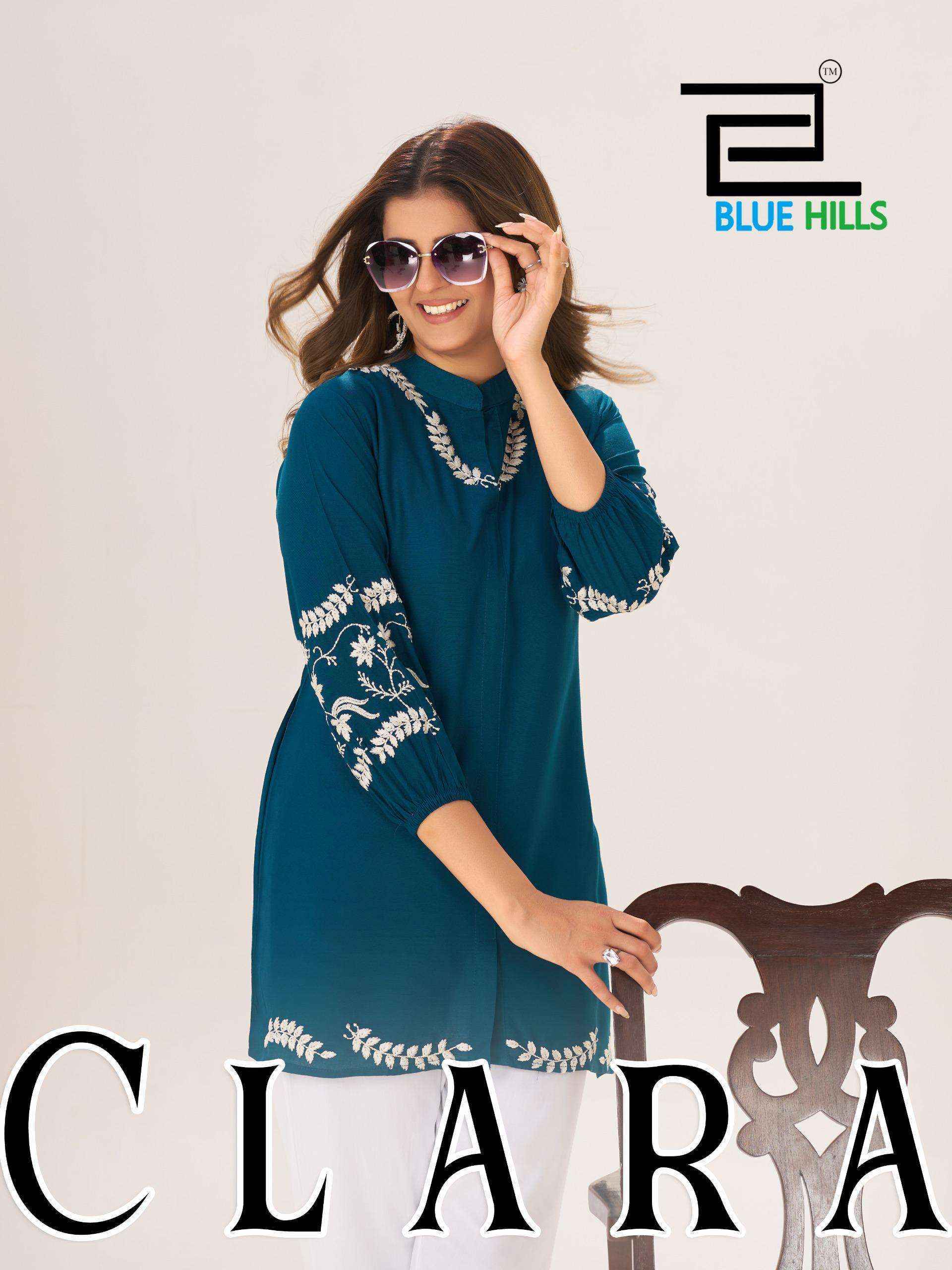 Blue Hills Clara Rayon Top Wholesale Rate ( 4 Pcs Catalog )