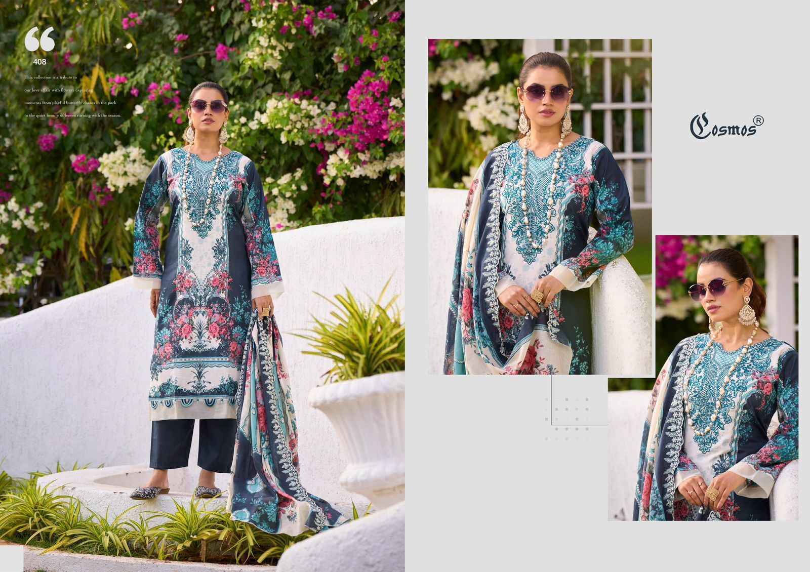 Cosmos Needle Wonder Vol 4 Lawn Cotton Salwar Kameez Wholesale Rate ( 8 Pcs Catalog )