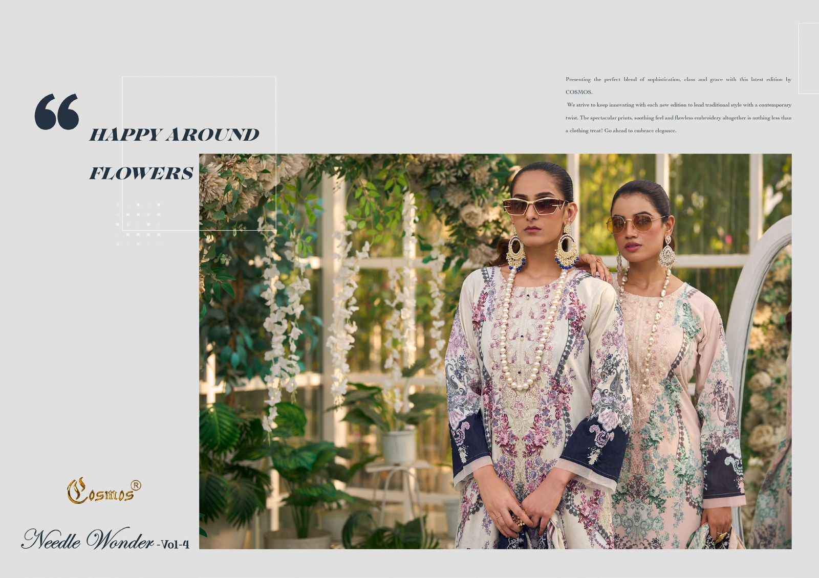 Cosmos Needle Wonder Vol 4 Lawn Cotton Salwar Kameez Wholesale Rate ( 8 Pcs Catalog )