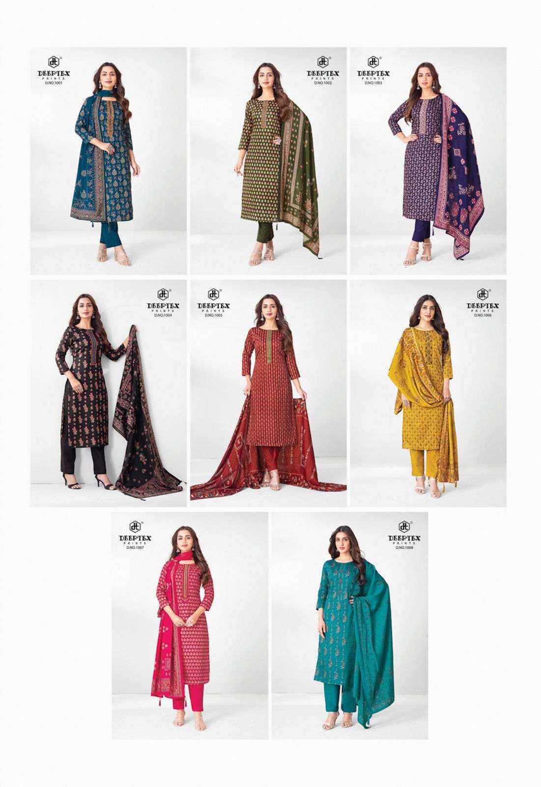 Deeptex Prints Mausami Vol 1 Heavy Jam Satin Dress Material Surat Wholesale Market ( 8 Pcs Catalogue )
