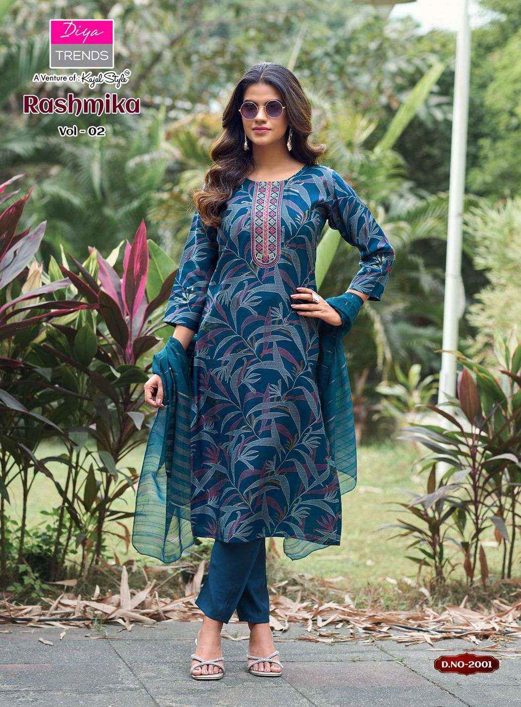 Diya Trends Rahsmika Vol 2 Exclusive Fancy 3 Piece Pair Wholesale Rate ( 8 Pcs Catalog )