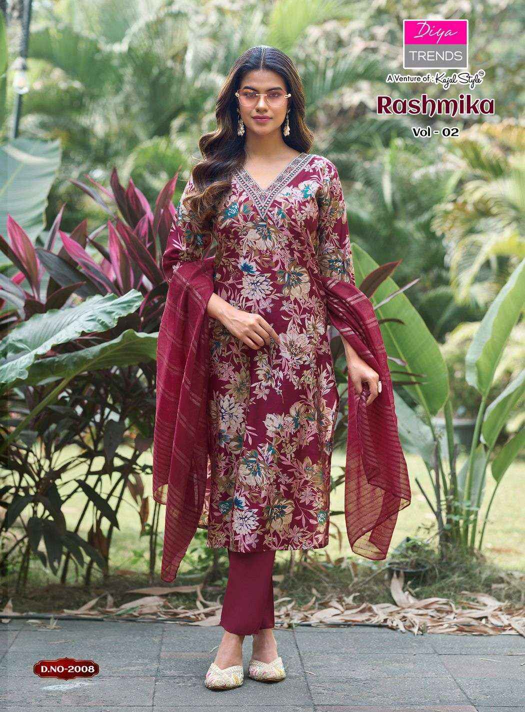 Diya Trends Rahsmika Vol 2 Exclusive Fancy 3 Piece Pair Wholesale Rate ( 8 Pcs Catalog )