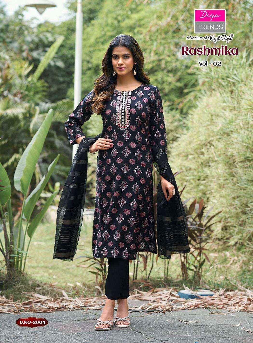 Diya Trends Rahsmika Vol 2 Exclusive Fancy 3 Piece Pair Wholesale Rate ( 8 Pcs Catalog )
