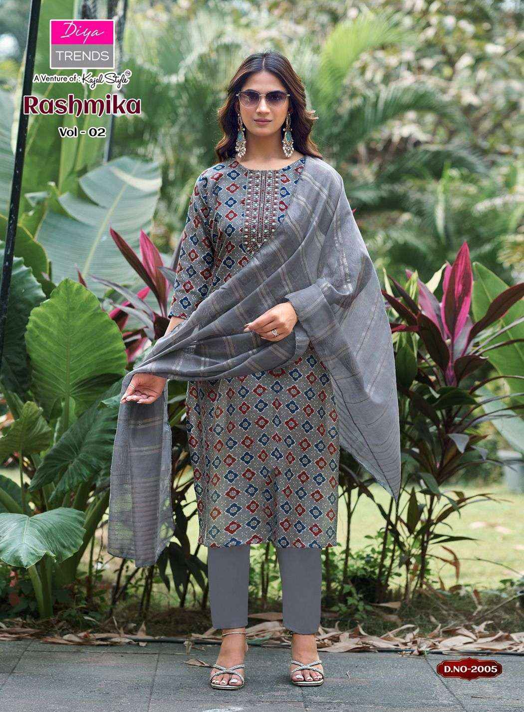 Diya Trends Rahsmika Vol 2 Exclusive Fancy 3 Piece Pair Wholesale Rate ( 8 Pcs Catalog )