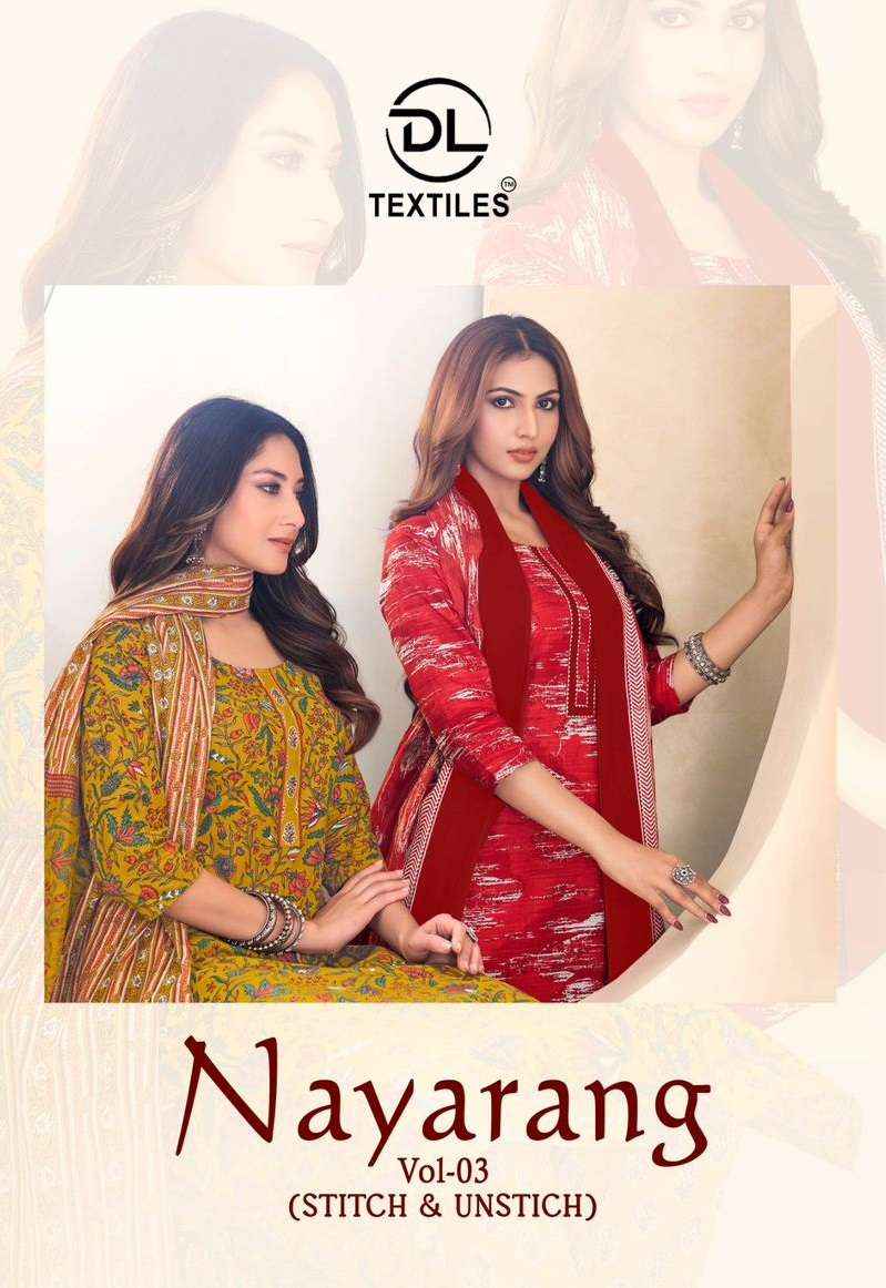 Dl Textile Nayarang Vol 3 Pure Cotton Readymade Suits Wholesale Price ( 10 Pcs Catalogue )