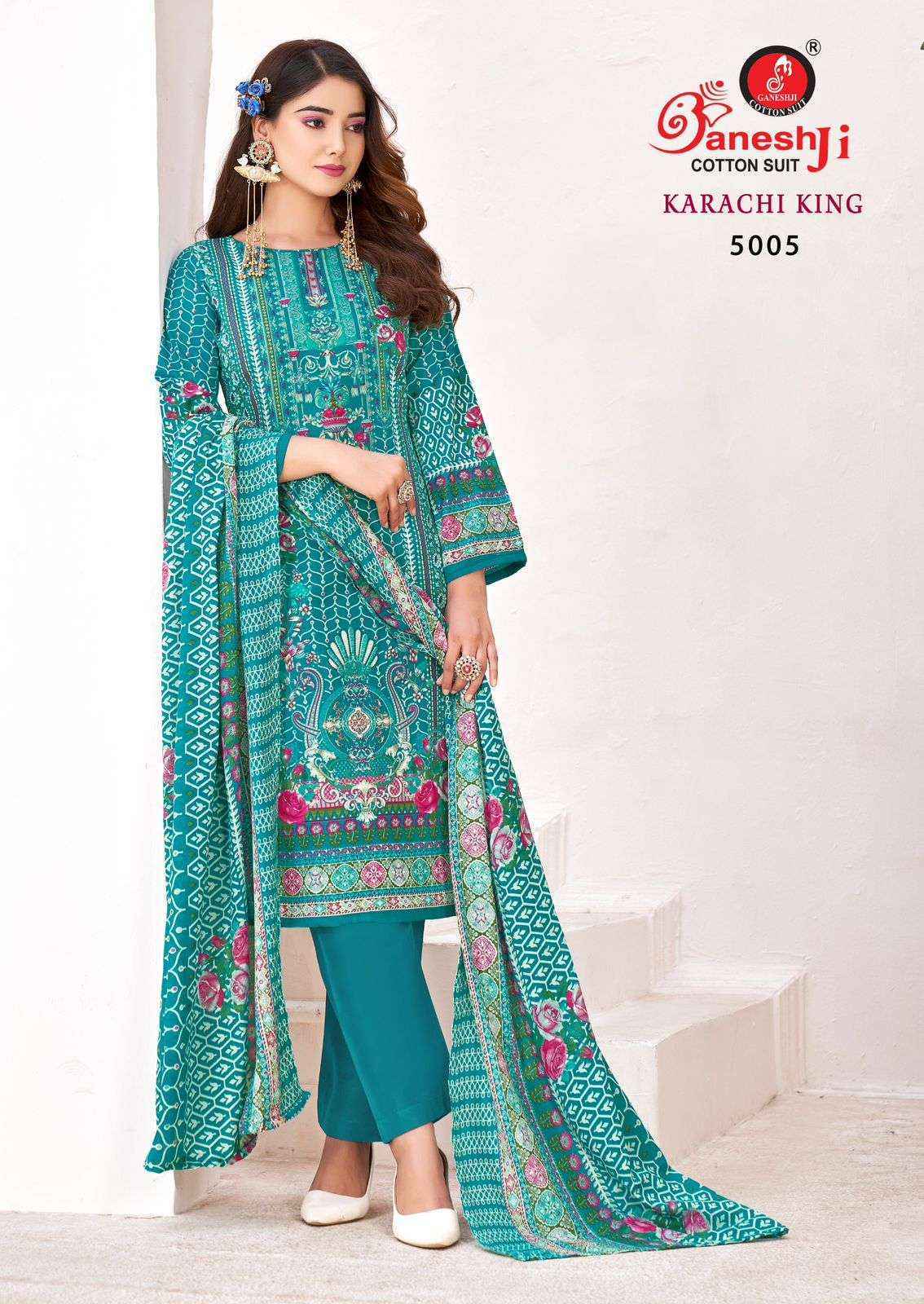 Ganesh Ji Karachi King Vol 5 Cotton Dress Material wholesale Price ( 8 pcs Catalogue )
