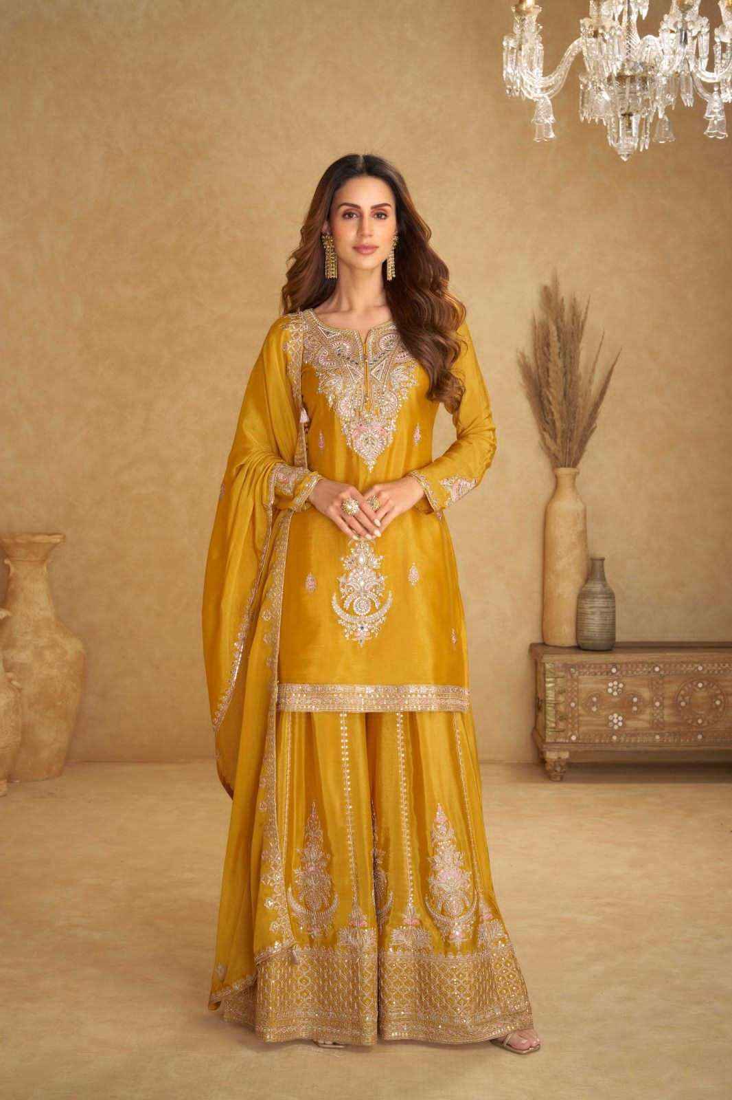 Gulkayra Nirvi 7609 To 7611 Partywear Designer Palazzo Suit Catalog Wholesale