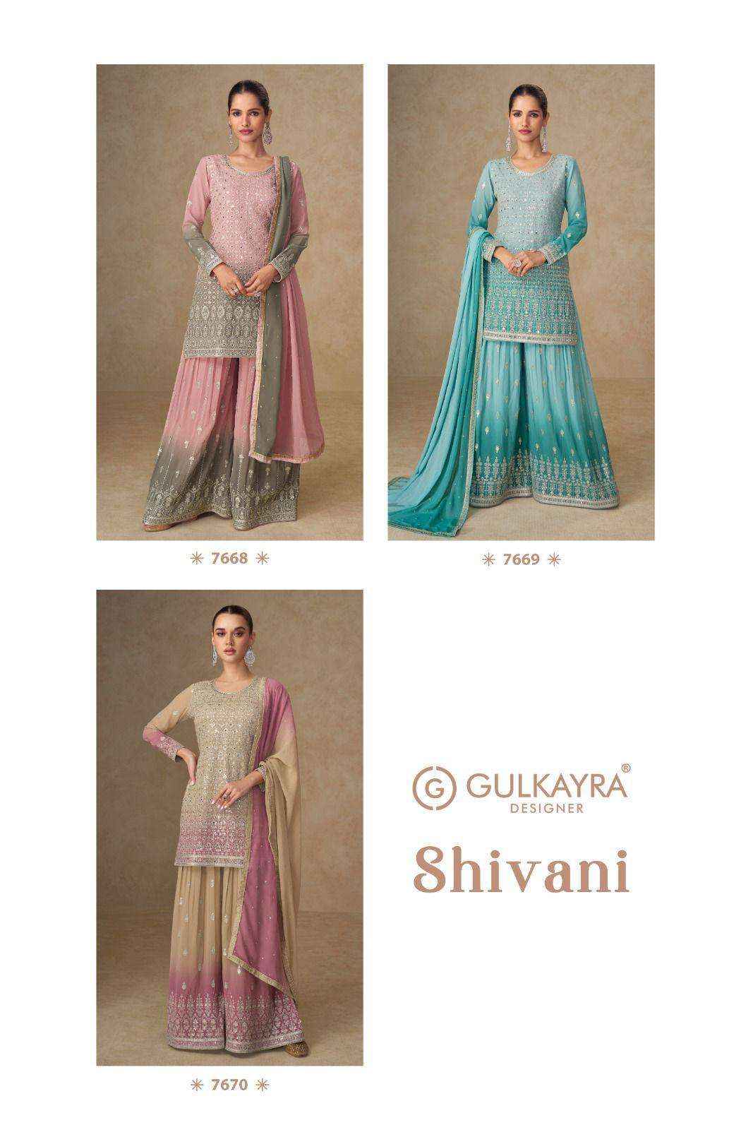 Gulkayra Shivani 7668 To 7670 Designer Palazzo Partywear Suit Wholesale Rate ( 3 Pcs Catalog )