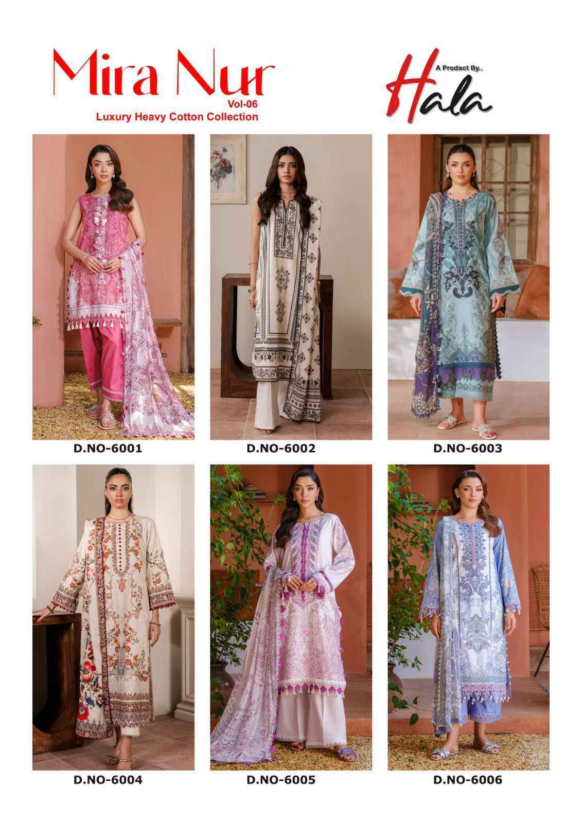 Hala Mira Nur Vol 1 Cotton Dress Material Surat Wholesale Market ( 6 pcs Catalogue )