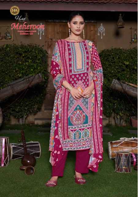 Harshit Fashion Meheroon Edition 23 Viscouse Reyon Salwar Kameez Wholesale Rate ( 6 Pcs Catalog )