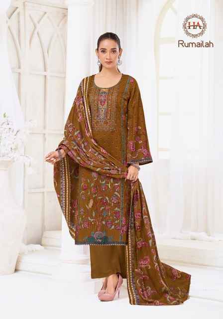 Harshit Fashion Rumailah Cambric Cotton Salwar Kameez Wholesale Rate ( 6 Pcs Catalog )