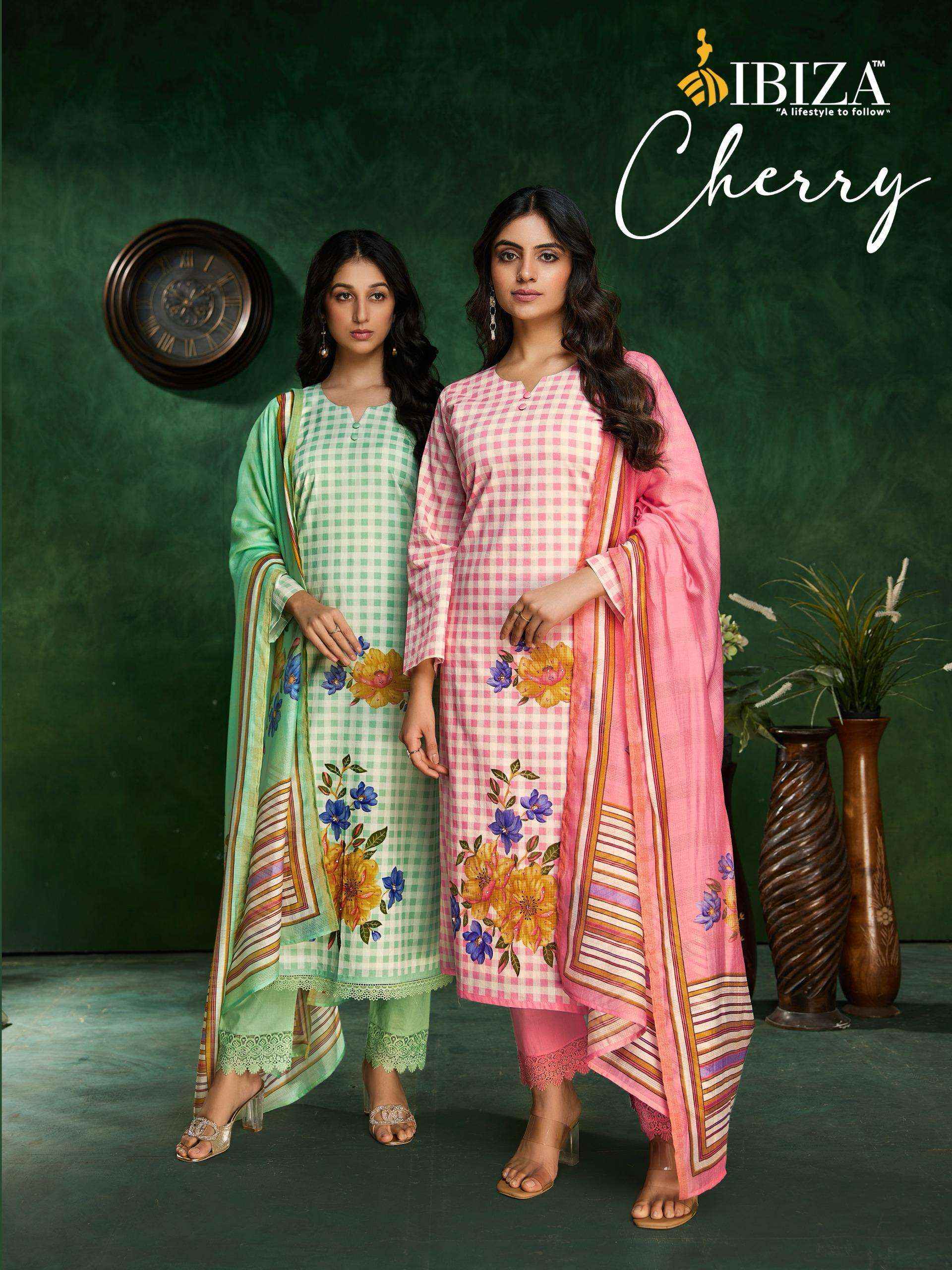 Ibiza Cherry Pure Lawn Cotton Ladies Salwar Kameez Wholesale Rate ( 4 Pcs Catalog )