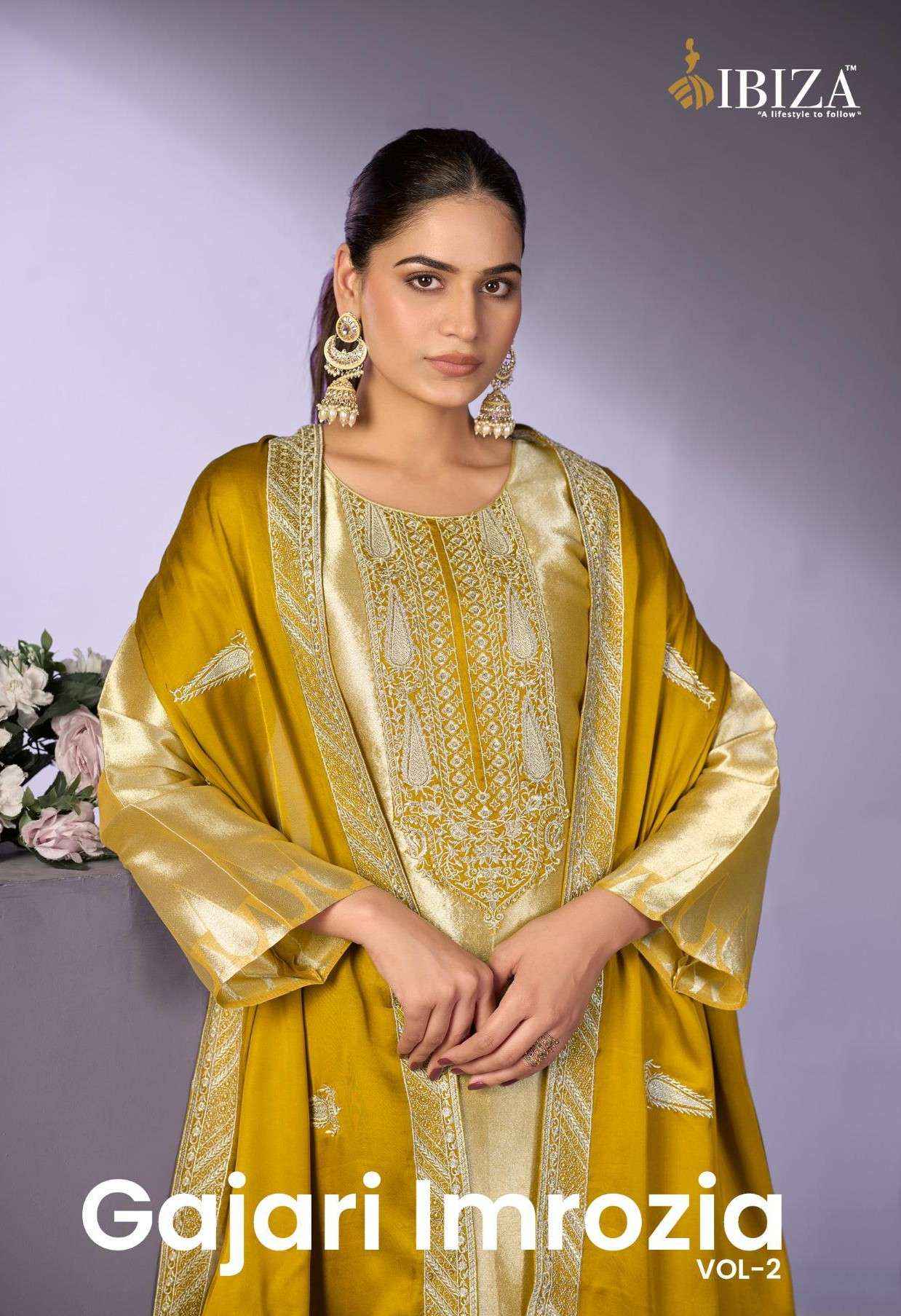 Ibiza Gajari Imrozia Vol 2 Partywear Style Jacquard Dress Material ( 4 Pcs Catalogue )