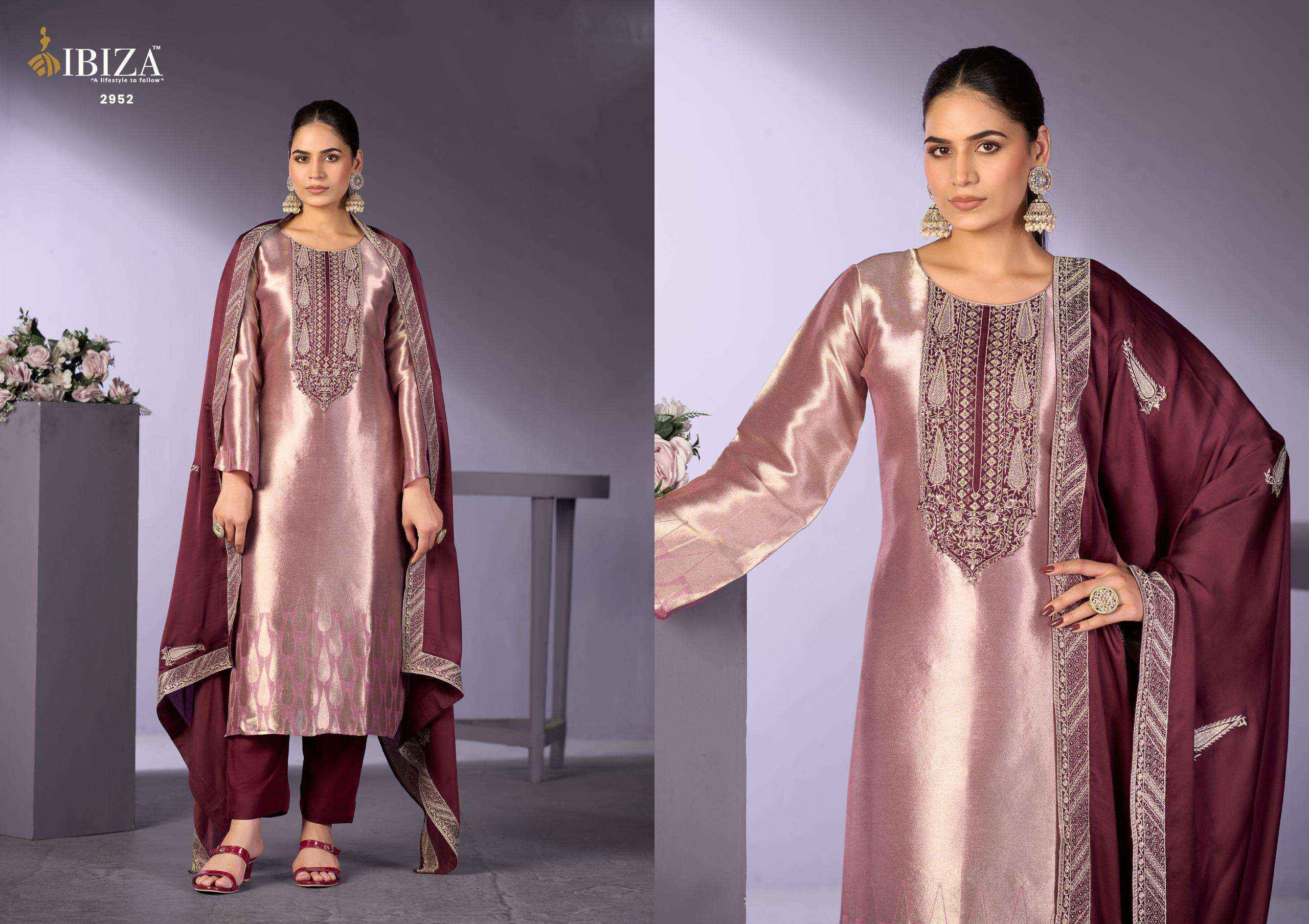 Ibiza Gajari Imrozia Vol 2 Partywear Style Jacquard Dress Material ( 4 Pcs Catalogue )