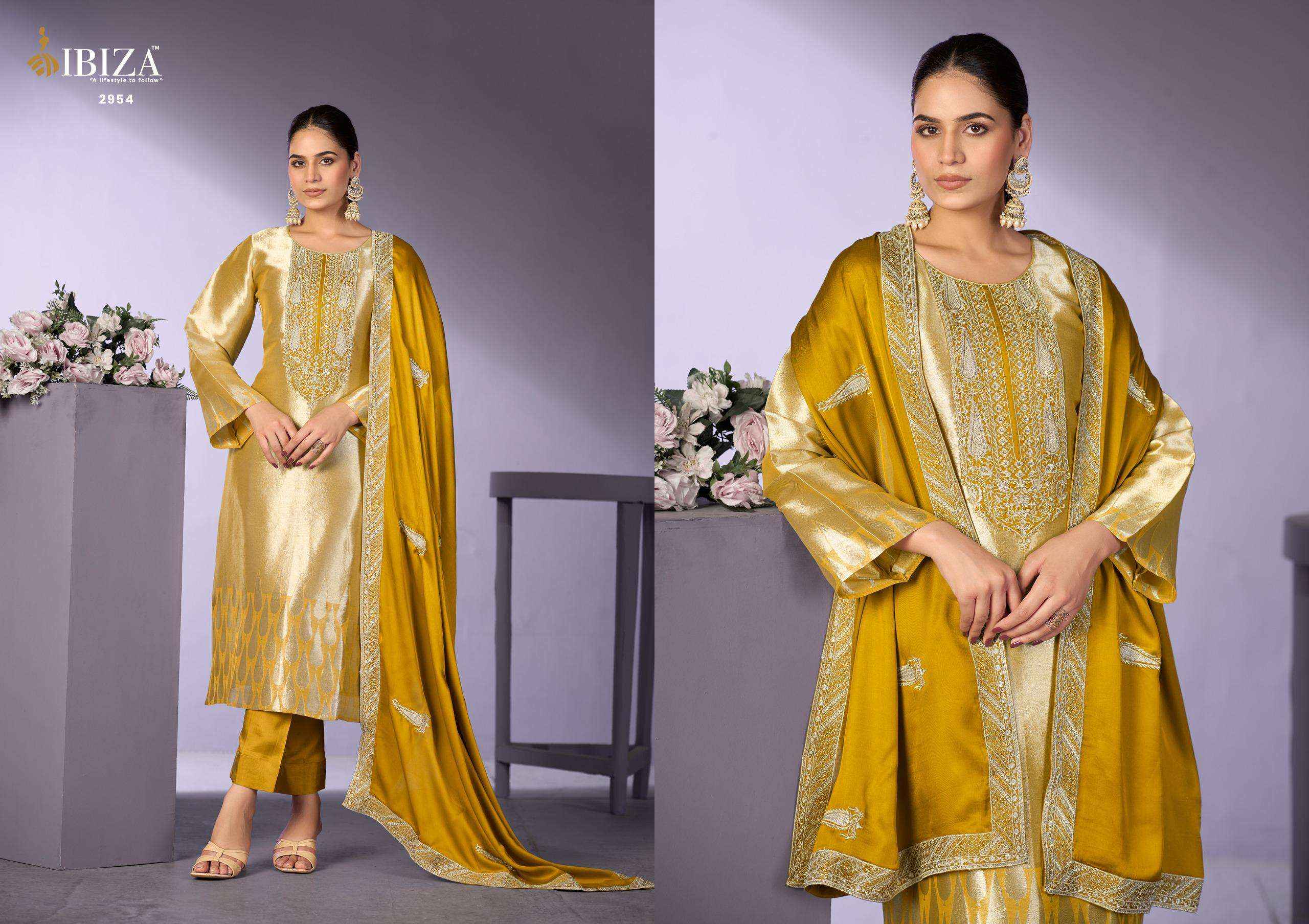 Ibiza Gajari Imrozia Vol 2 Partywear Style Jacquard Dress Material ( 4 Pcs Catalogue )