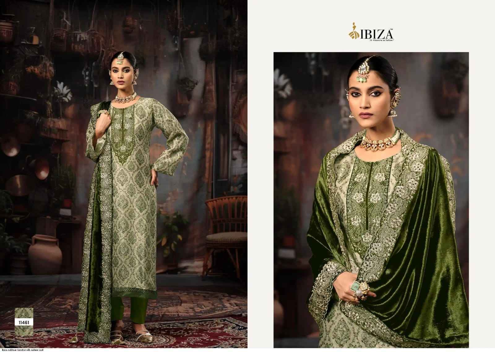 Ibiza Rukhsar Silk Jacquard Salwar Suit Wholesale Rate ( 4 Pcs Catalog )
